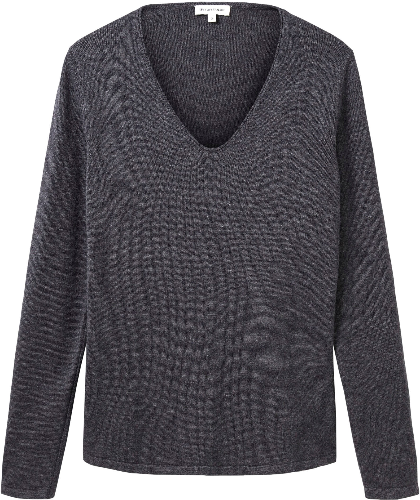 TOM TAILOR V-Ausschnitt-Pullover aus Feinstrick