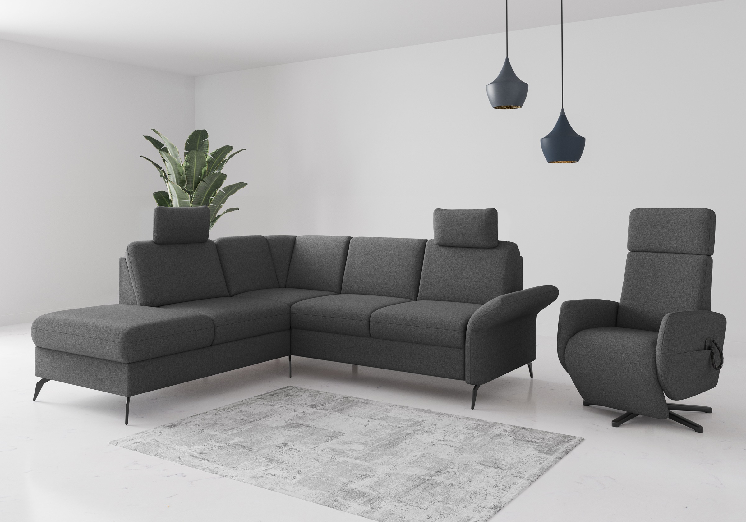 Home affaire Ecksofa »Rochelle«, wahlweise mit Bettfunktion, Bettkasten und Armteilverstellung