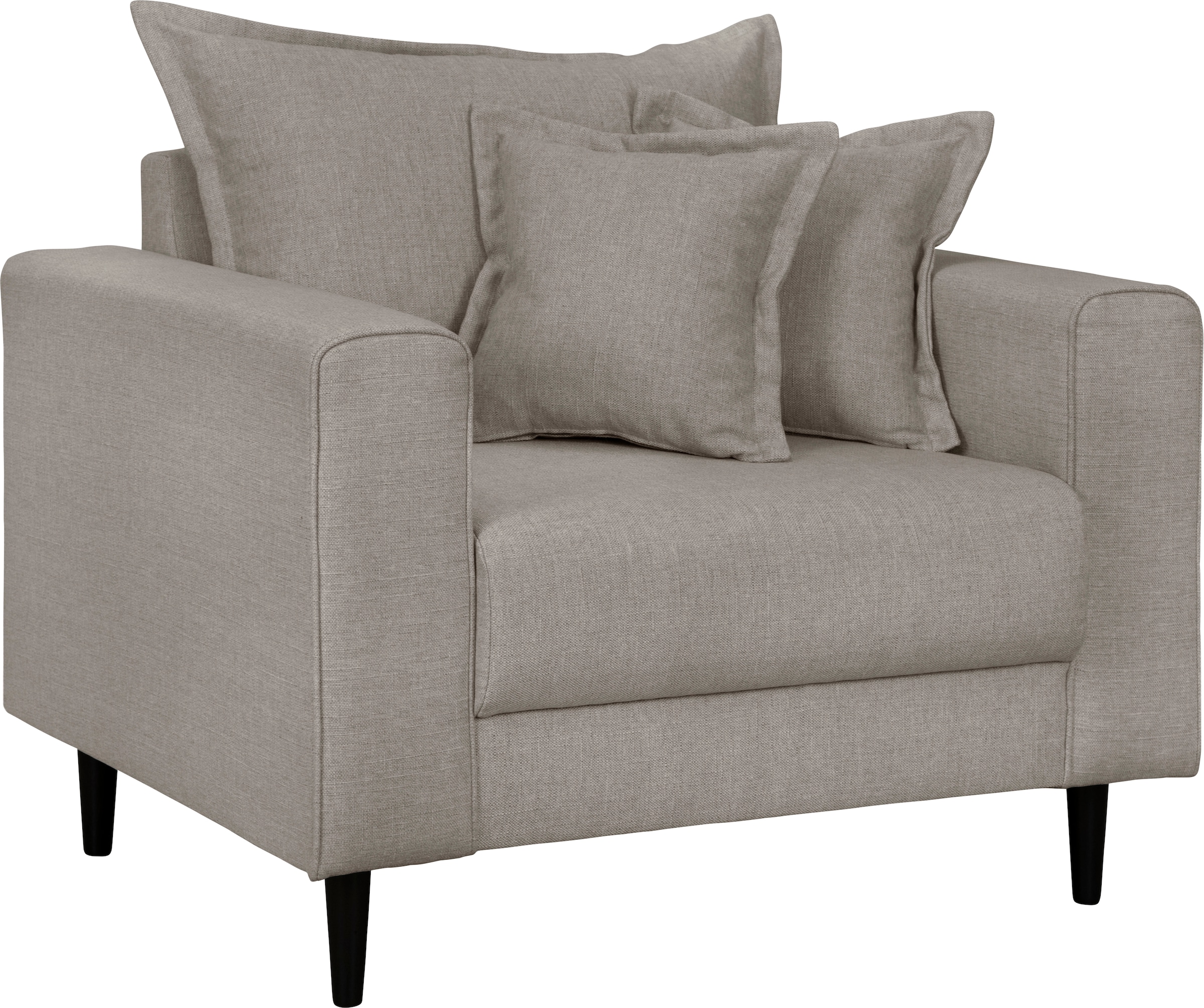 Home affaire Sessel »VEYRAS Loungesessel, Maße B/T/H: 95/84/76 cm« mit Wellenunterfederung, incl. Kissen