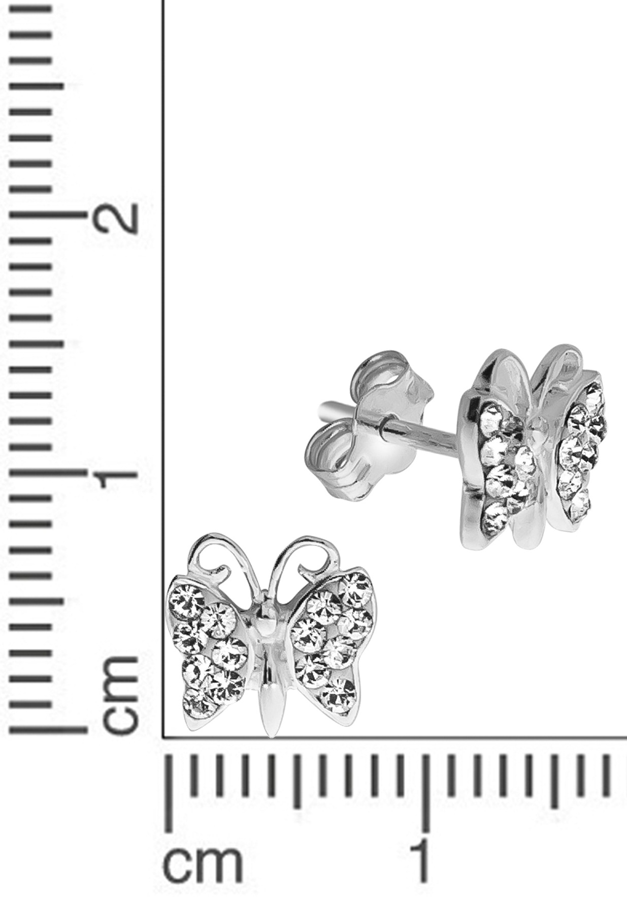 Firetti Paar Ohrstecker »Schmuck Geschenk Silber 925 Ohrschmuck Schmetterling«, mit Kristallstein