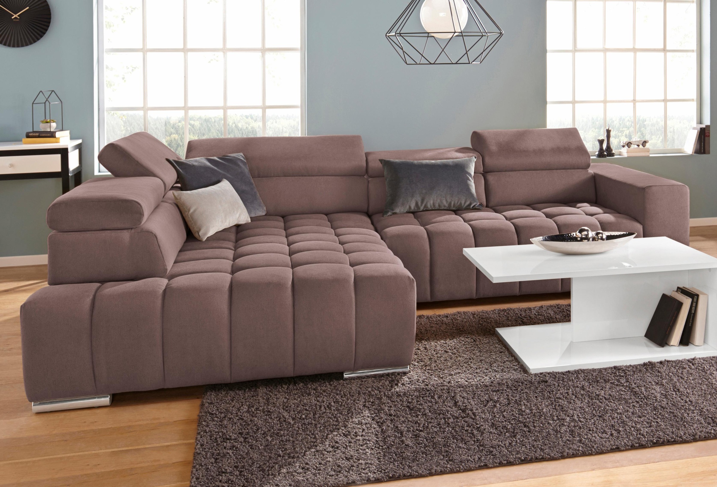 exxpo - sofa fashion Ecksofa Elias, L-Form, mit Kopf- bzw. Rückenverstellun günstig online kaufen