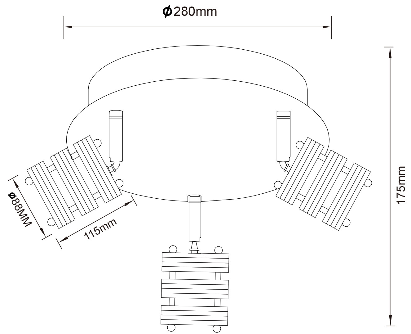 GLOBO LIGHTING Deckenspot »ANGELINE« E27 1 Stk. Strahler schwarz matt, MDF braun, für Innenräume