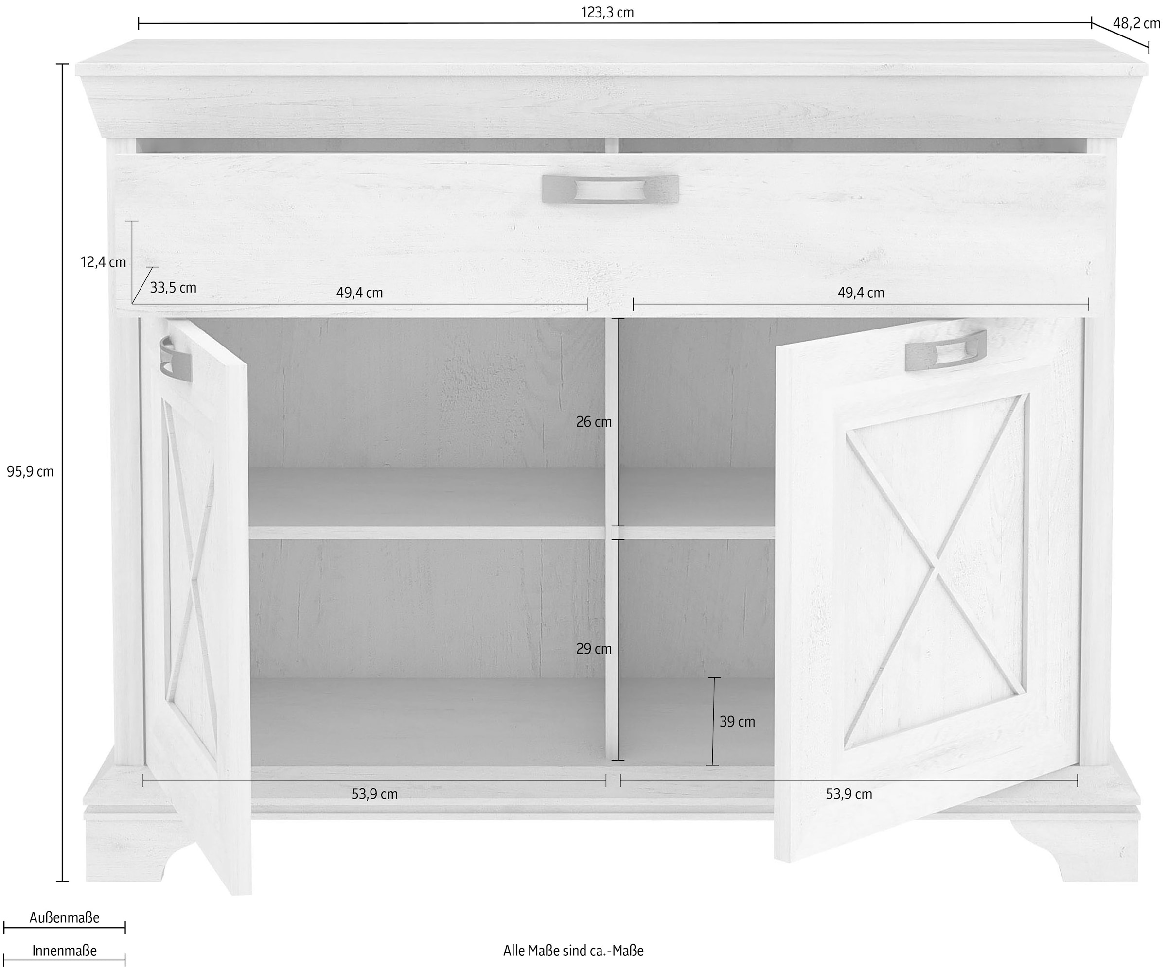 FORTE Kommode »Kashmir«, Breite 123 cm auf Raten kaufen