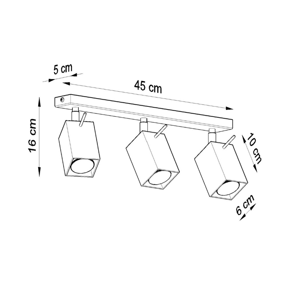 SOLLUX lighting Deckenleuchte »MERIDA«, 3 flammig-flammig