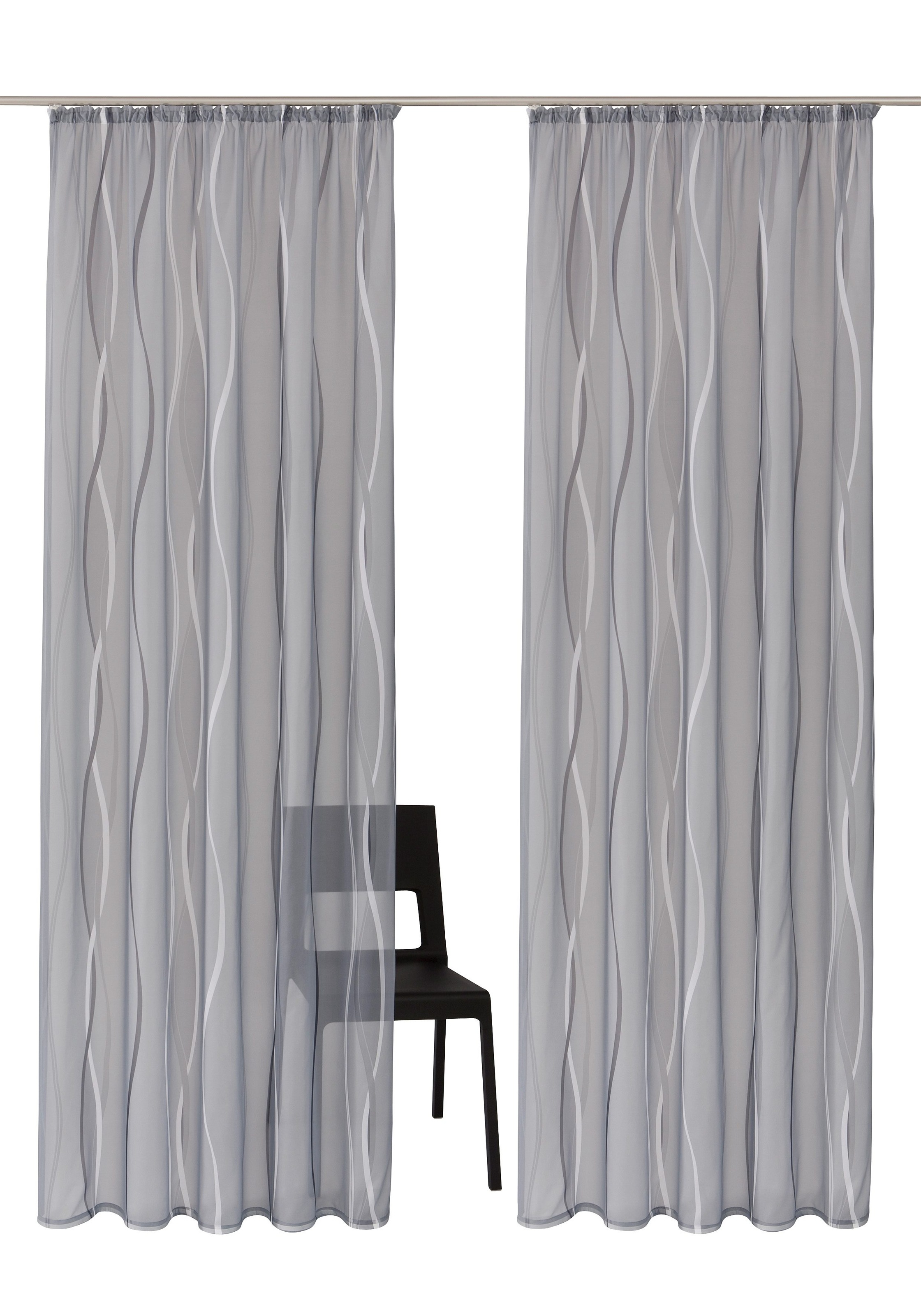 my home Gardine »Dimona« Kräuselband 2 Stk. tlg. 2er-Set, transparent, Voil günstig online kaufen