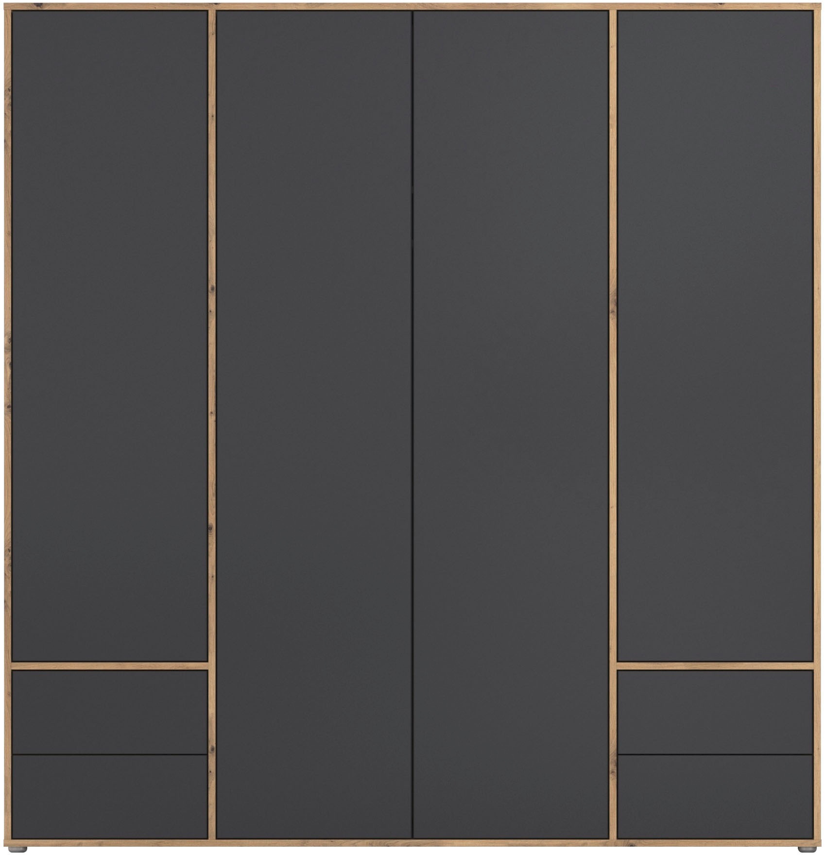 rauch Drehtürenschrank »Kleiderschrank Schrank Garderobe Wäscheschrank NABILA viel Stauraum«, (in 3 verschiedenen Ausstattungen BASIC/CLASSIC/PREMIUM), mit 2 Schubladen und Push-to-Open Funktion TOPSELLER MADE IN GERMANY