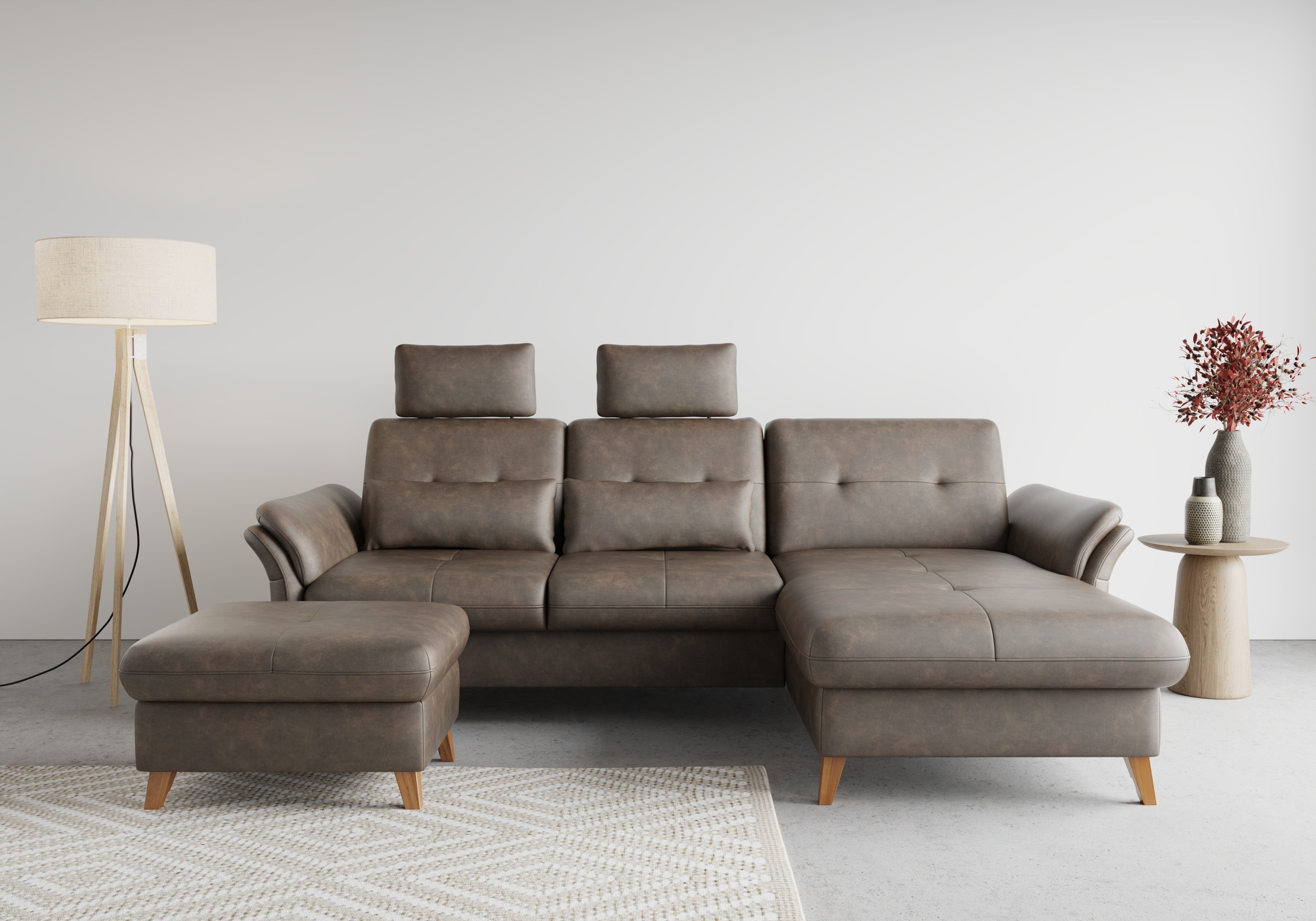 sit&more Ecksofa »Göteborg«, Sitztiefenverstellung und Federkern, wahlweise mit Bettfunktion