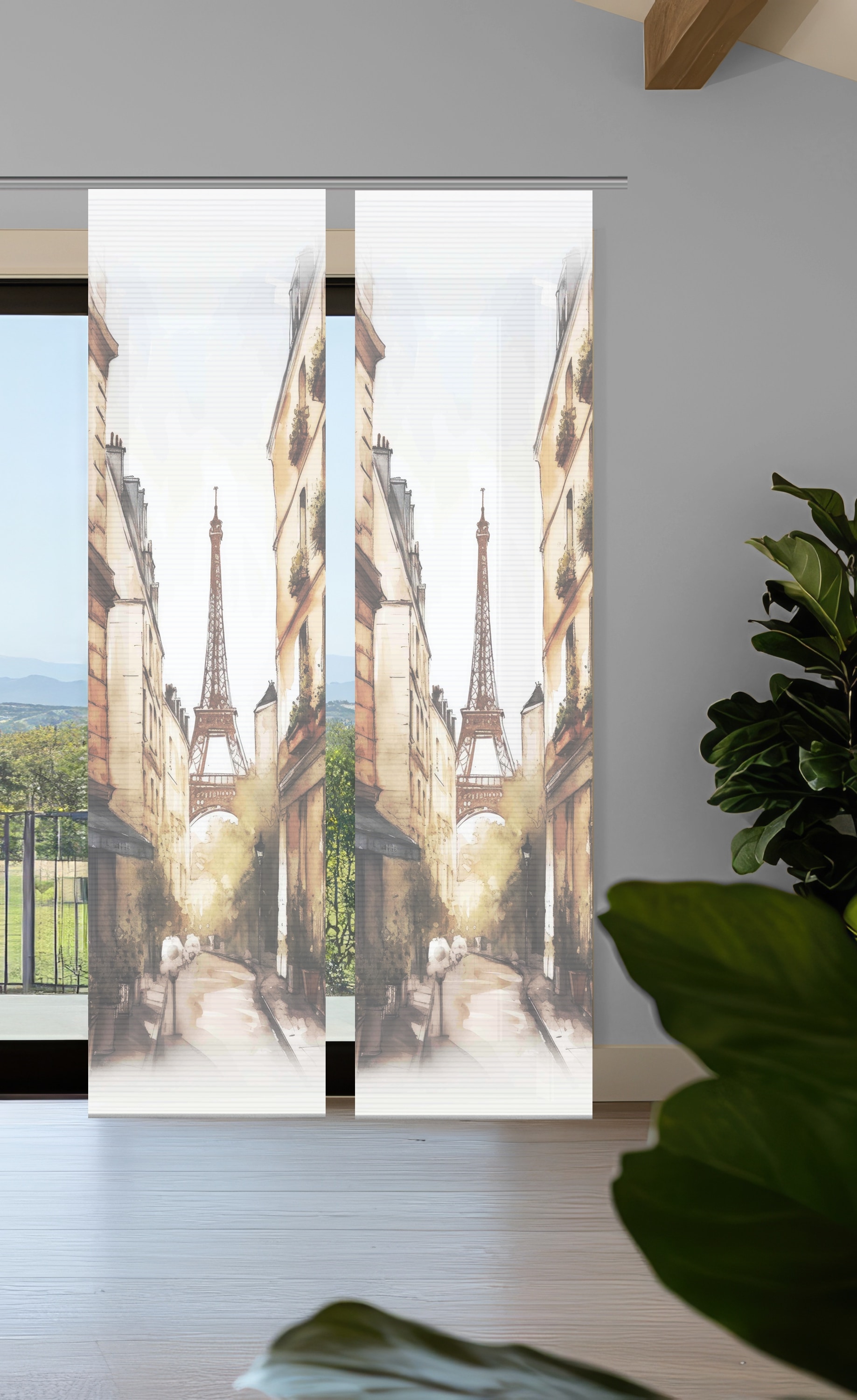 HOME in green Schiebegardine »FRANCQ« Paneelwagen 2 Stk. tlg. Bambusoptik, günstig online kaufen