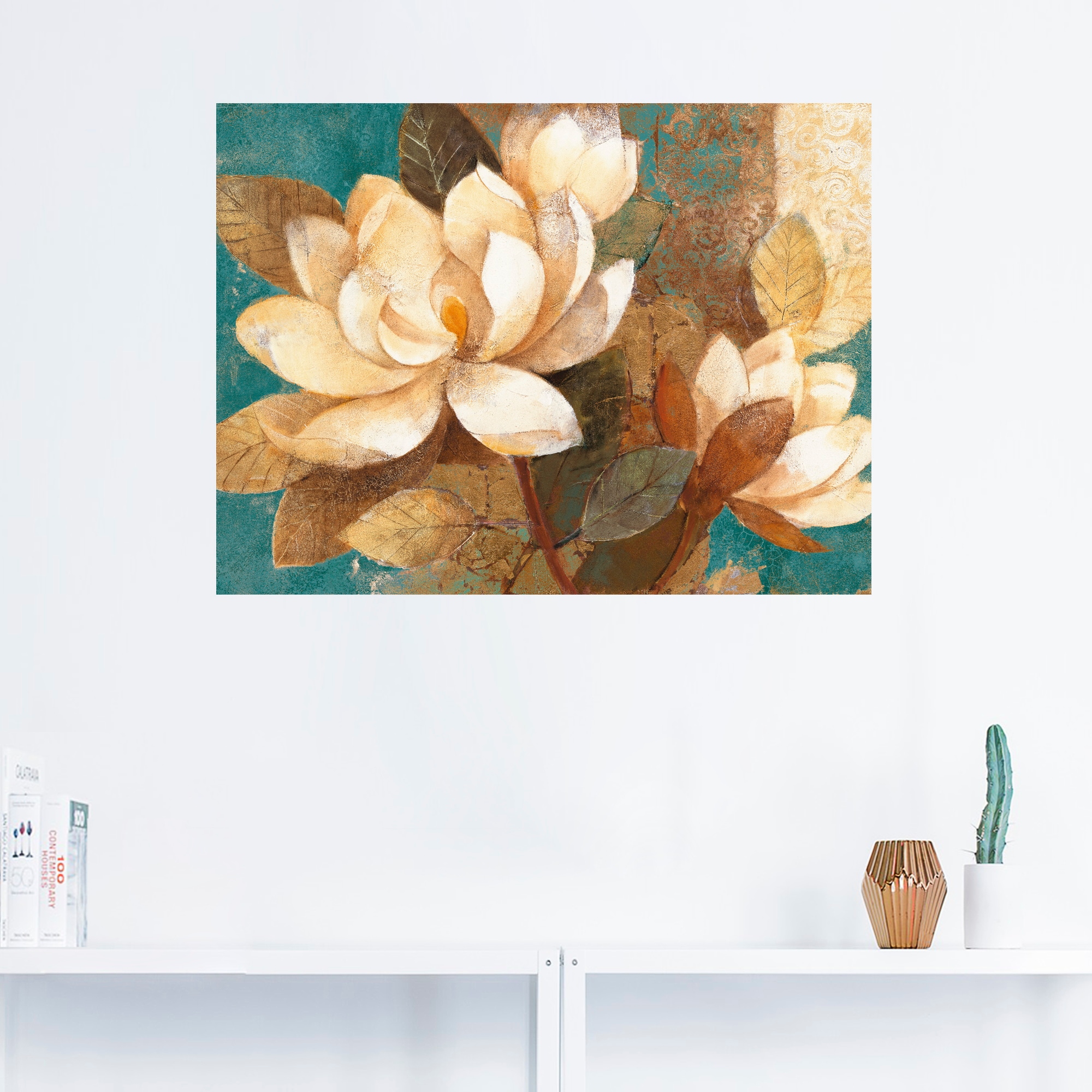 Artland Wandbild »Türkise Magnolien«, Blumen, (1 St.), als Poster, Wandaufkleber in verschied. Größen