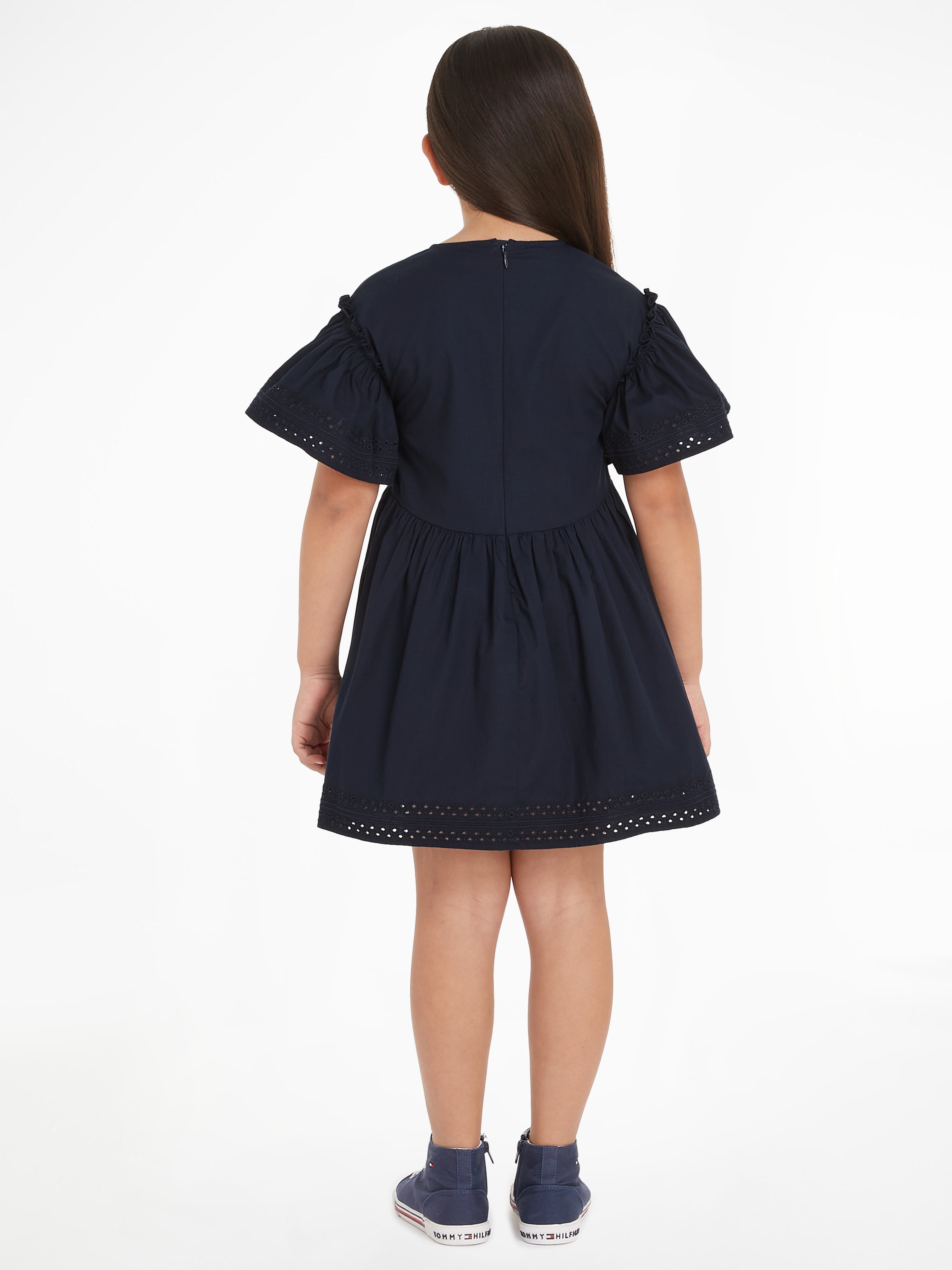 Tommy Hilfiger A-Linien-Kleid »BRODERIE ANGLAISE DRESS SS«, Kinder bis 16 Jahre mit Logostickerei