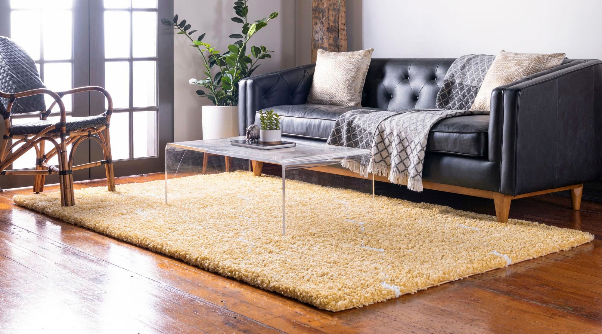 Myflair Möbel & Accessoires Hochflor-Teppich »Temara Shag Lagerräumung«, rechteckig, 51 mm Höhe, gewebt, Rauten Design, weich & kuschelig