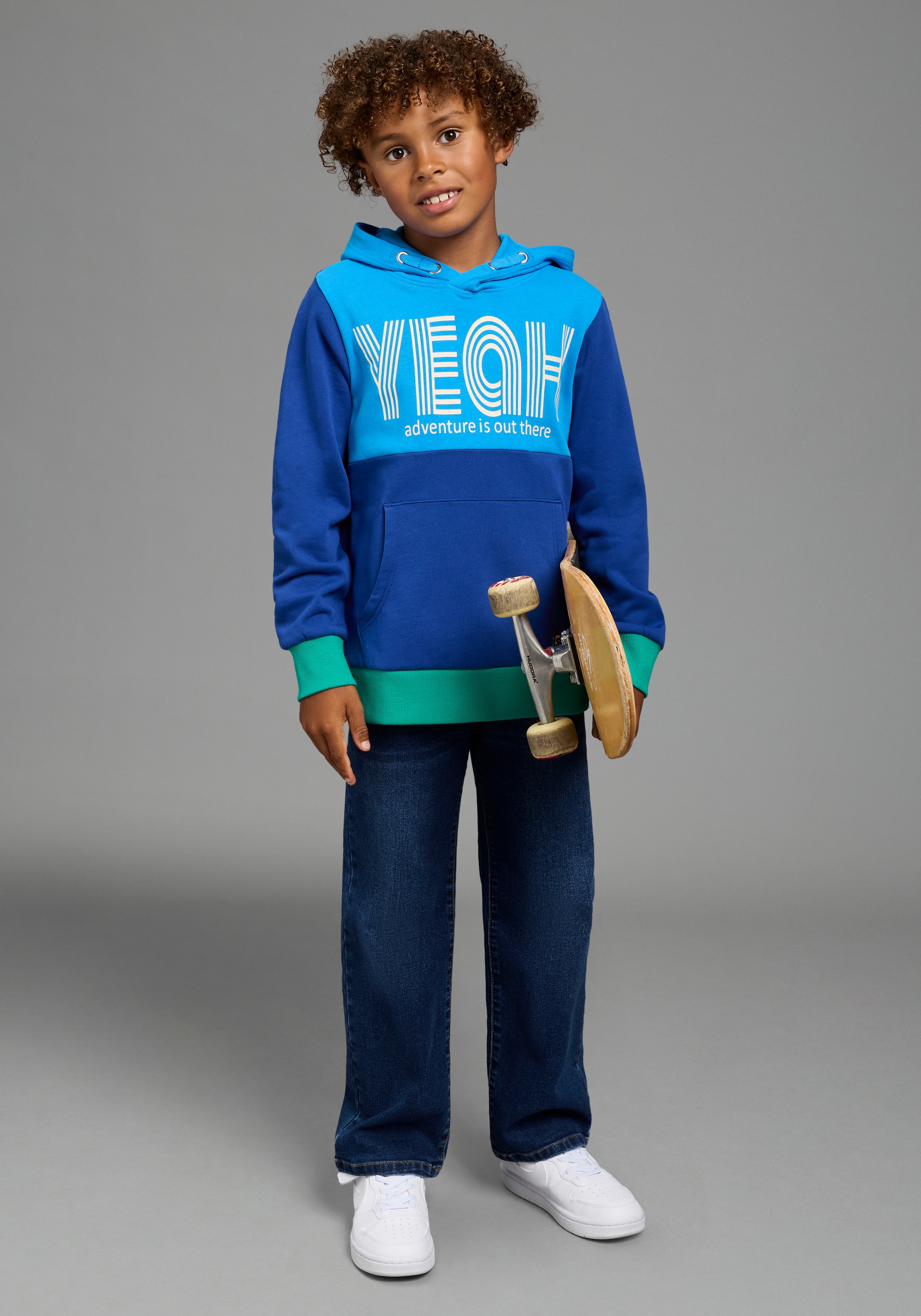 Scout Kapuzensweatshirt »Hoodie in colorblocking Design und Print - NEU von SCOUT«, mit Kapuze, Langarm, Basic-Passform
