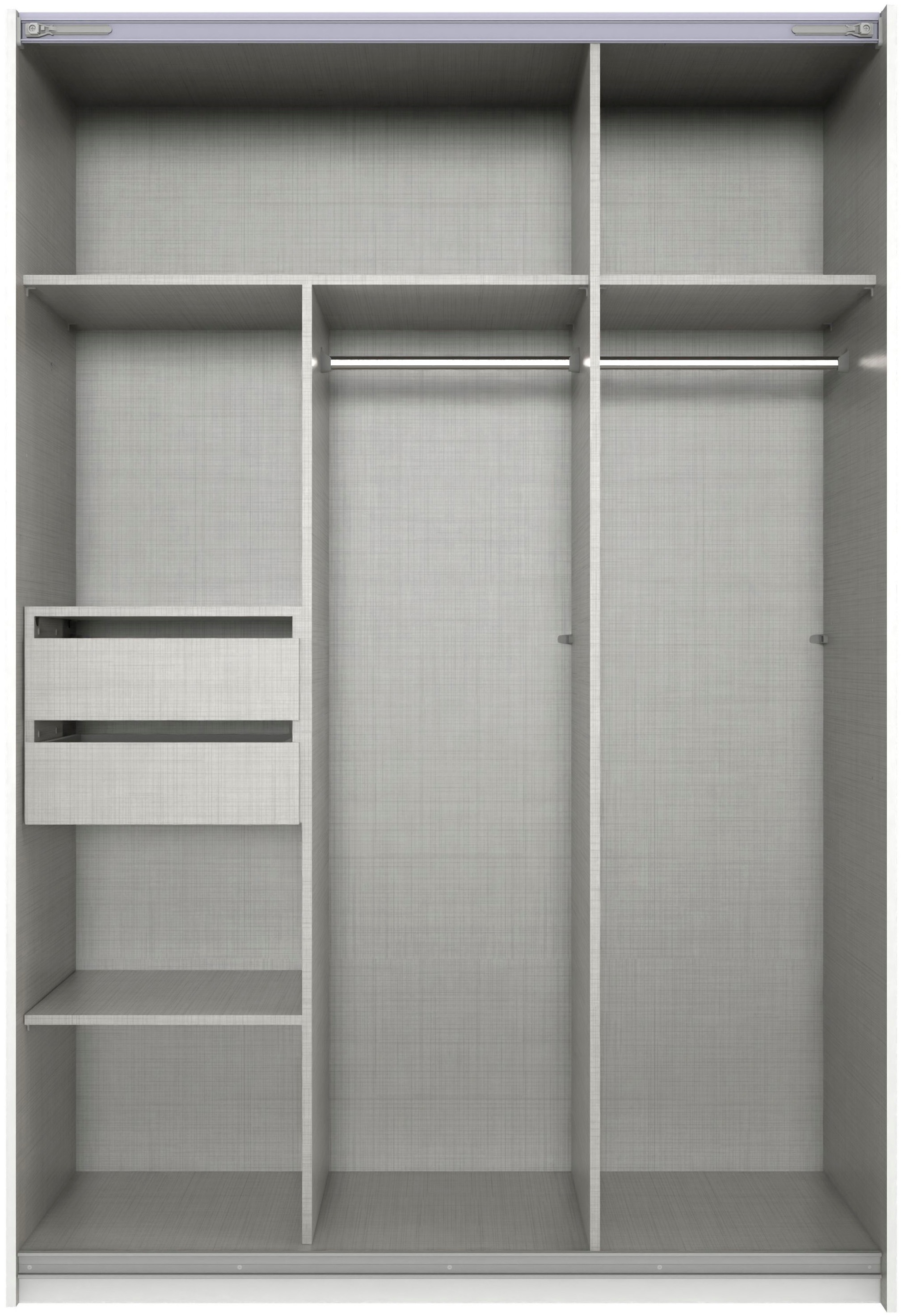 Wimex Kleiderschrank »Mugano, B/T/H 135 oder 180/65/198cm, Made in Germany«, (wähle Deine Ausstattung: Basic oder Premium!), 2 Schwebetüren mit oder ohne Spiegel, Metallgriffe