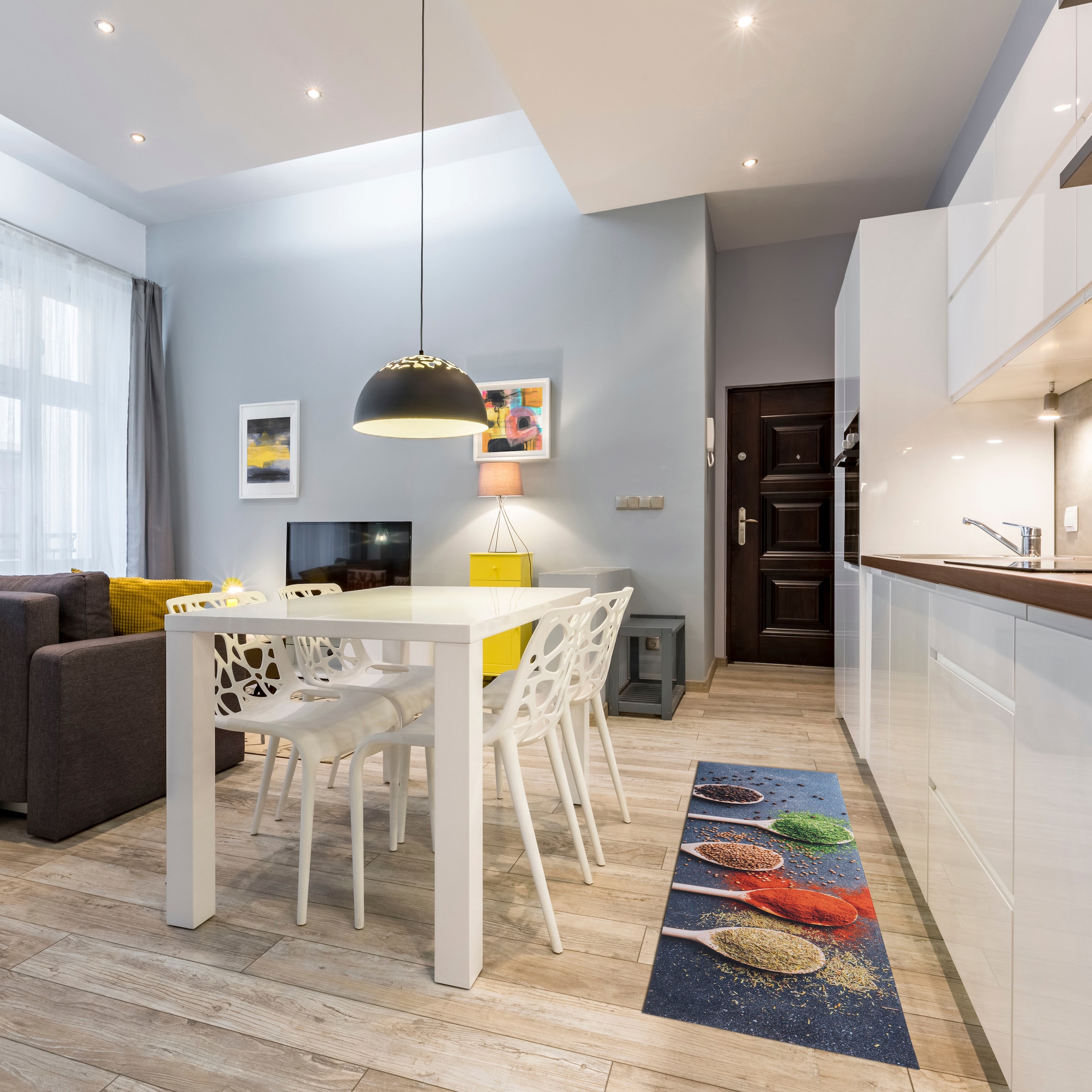 Andiamo Läufer »Kitchen«, rechteckig, 3 mm Höhe, Vinyl-Küchenläufer, moderne Küchenmotive, Pasta, Gewürze, Kaffee