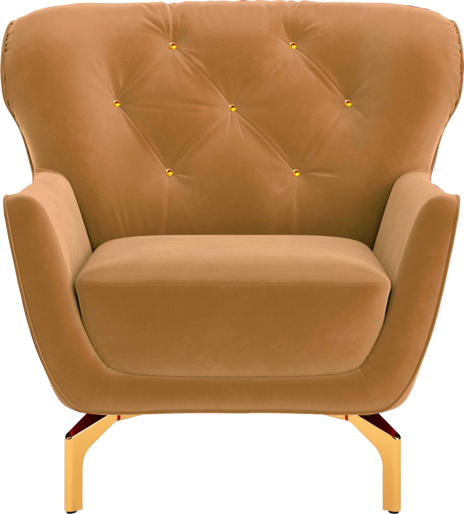 sit&more Sessel »Orient 3«, inkl. 1 Zierkissen mit Strass-Stein, goldfarben günstig online kaufen