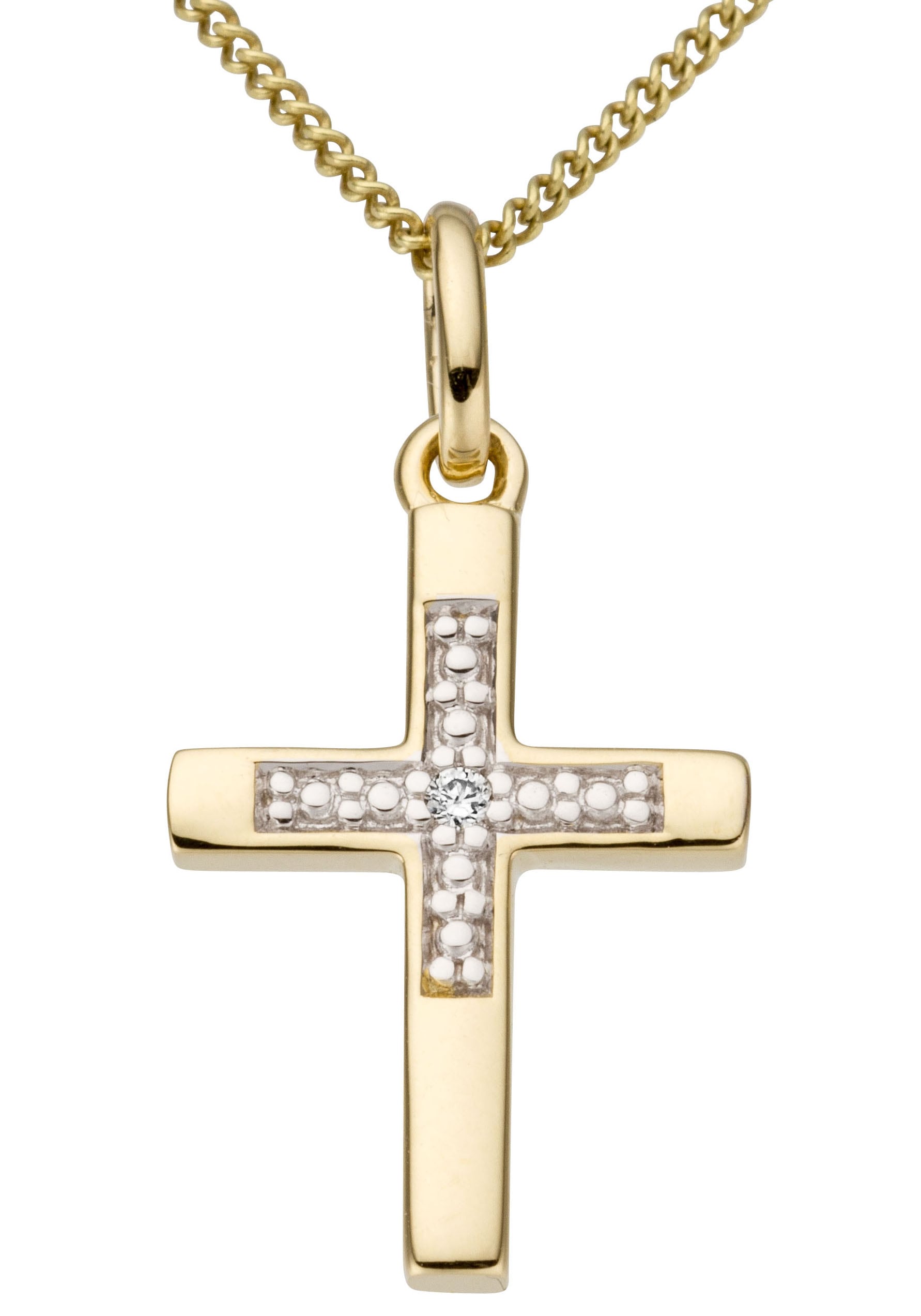 Online-Shop im Geschenk, Firetti Kettenanhänger Brillant massiv«, elegant, kaufen teilw. glänzend, mit »Schmuck Kreuz, rhodiniert,