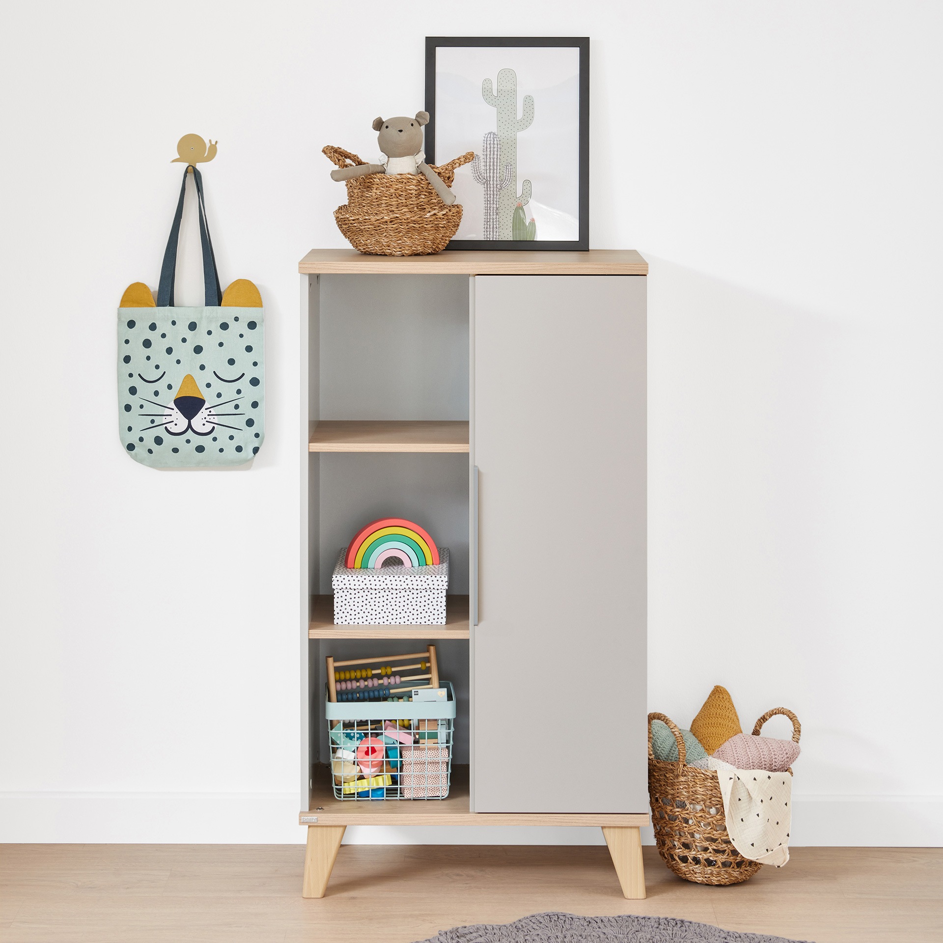 PAIDI Standregal »FIENE in Grau mit Tür und 6 Fächern, 66x120x40cm« stabile günstig online kaufen