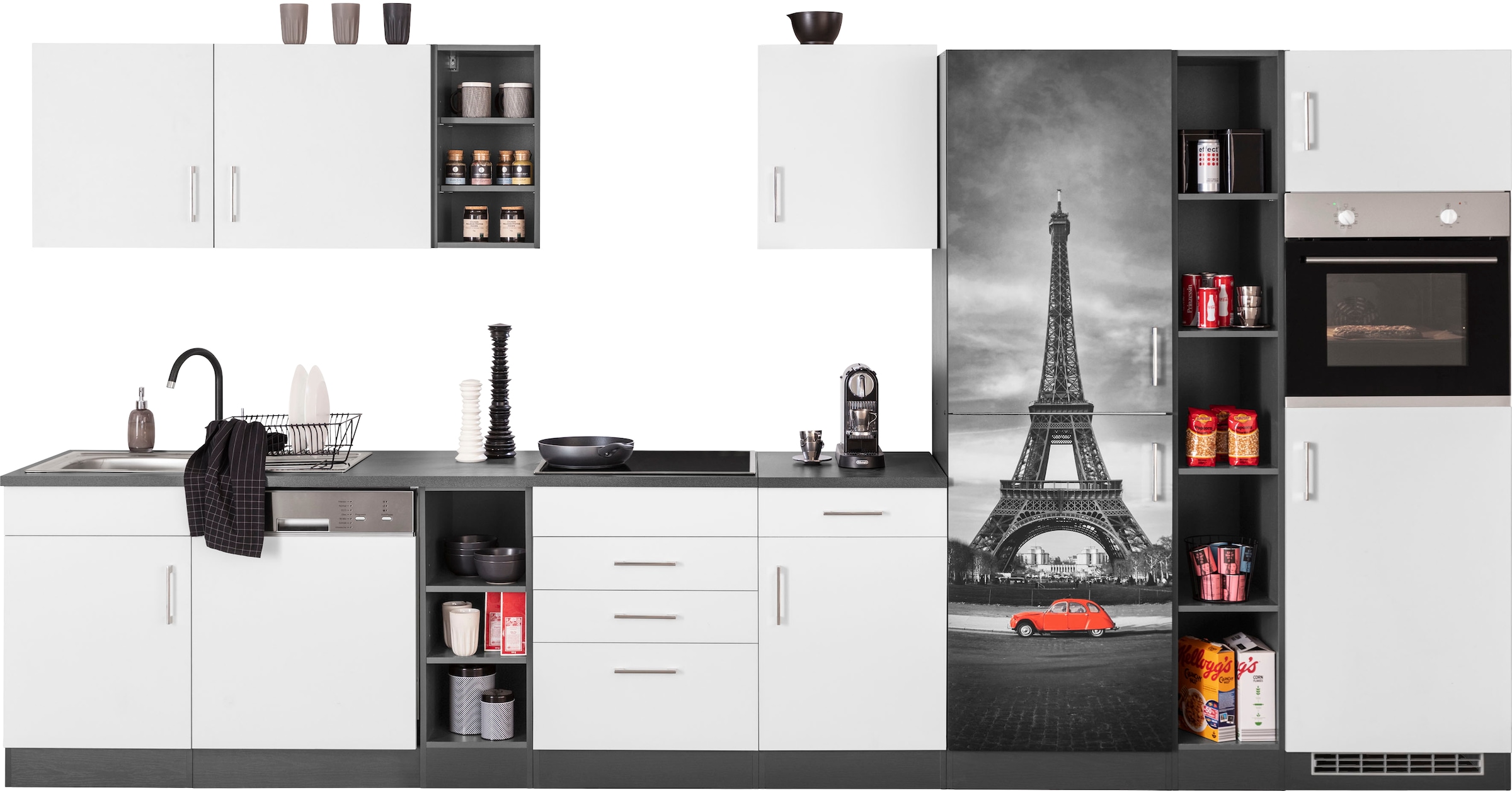 KOCHSTATION Küchenzeile »KS-Paris«, ohne E-Geräte, Breite 400 cm günstig online kaufen