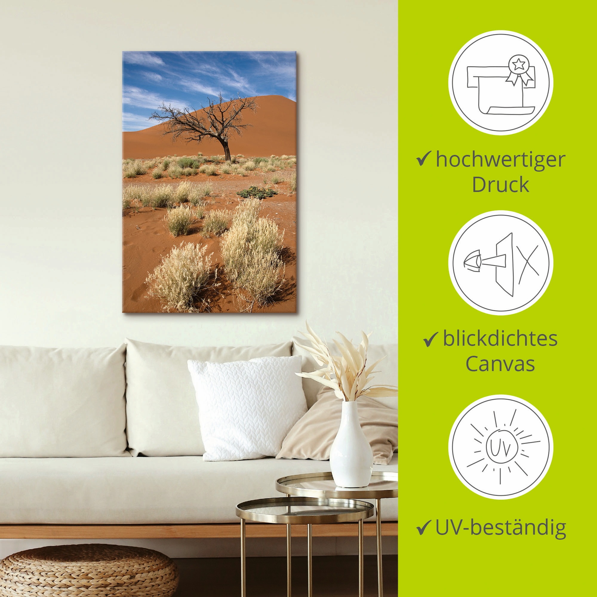 Artland Wandbild »Namib-Wüste 2«, Afrika, (1 St.), als Leinwandbild, Poster in verschied. Größen