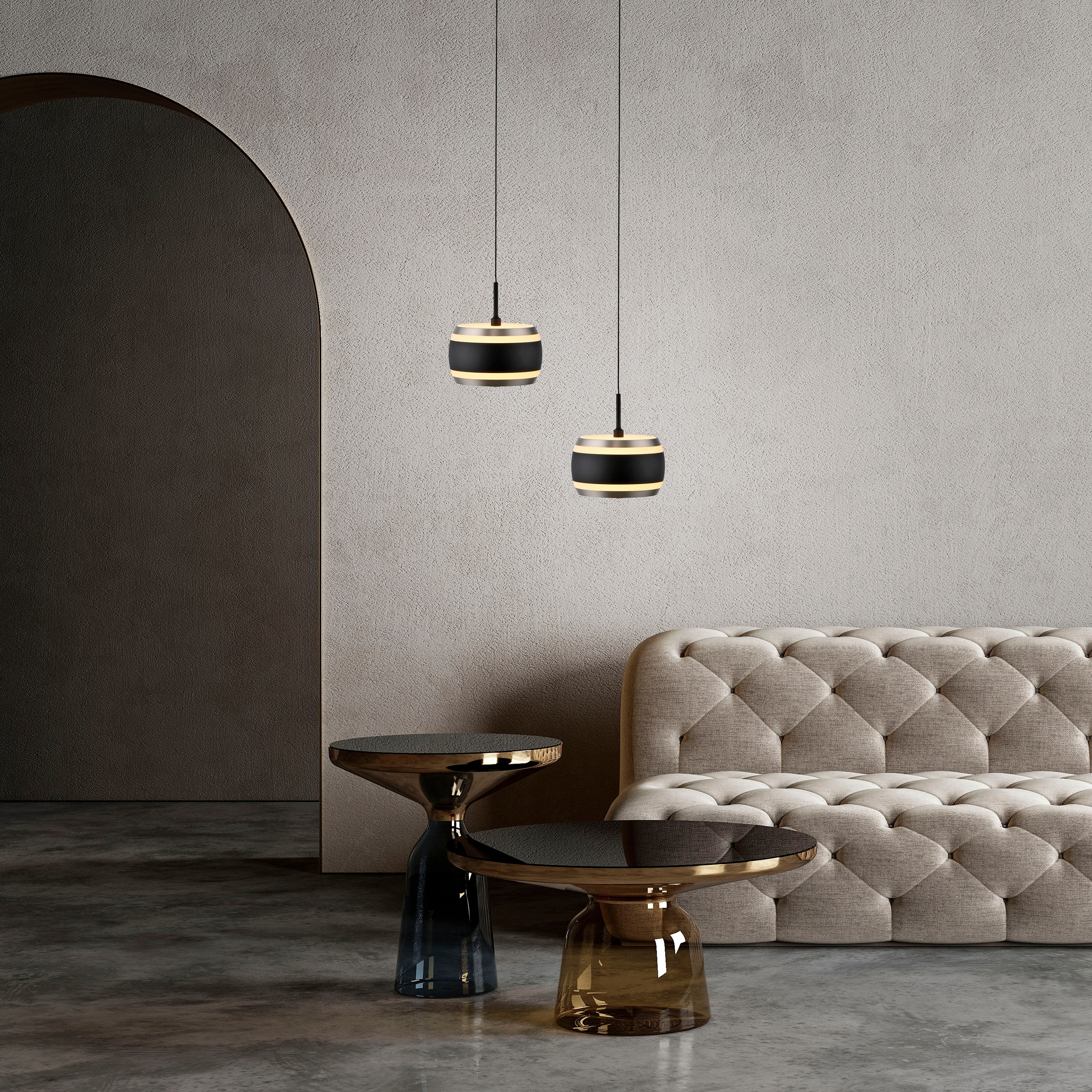 Neuhaus PURE LED Pendelleuchte »PURE Falling Rings« LED-Board 1 Stk. warmweiß - kaltweiß Comfort Lift, CCT, dimmbar, Fernbedienung, Timer