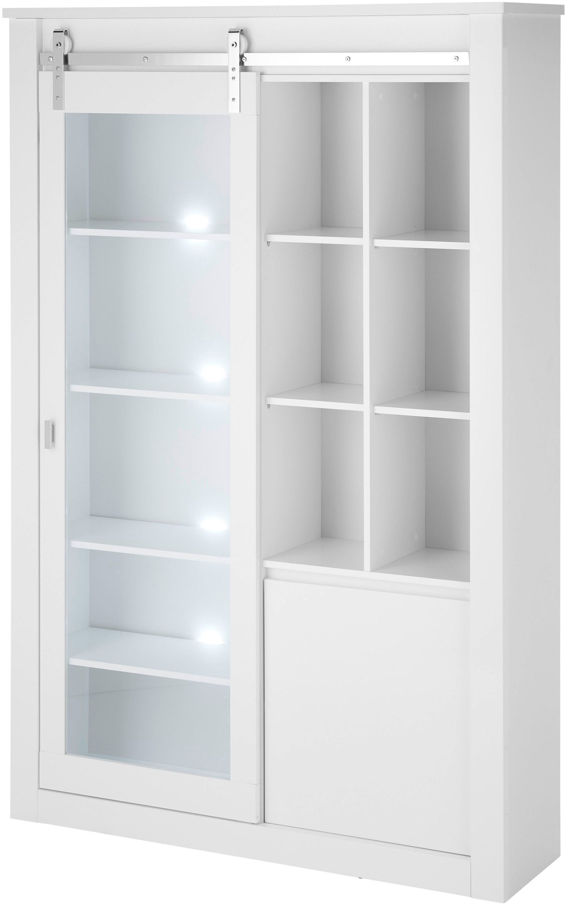 Home affaire Vitrine »Daytona, moderner Hochschrank, Glasvitrine in Weiß Hochglanz«