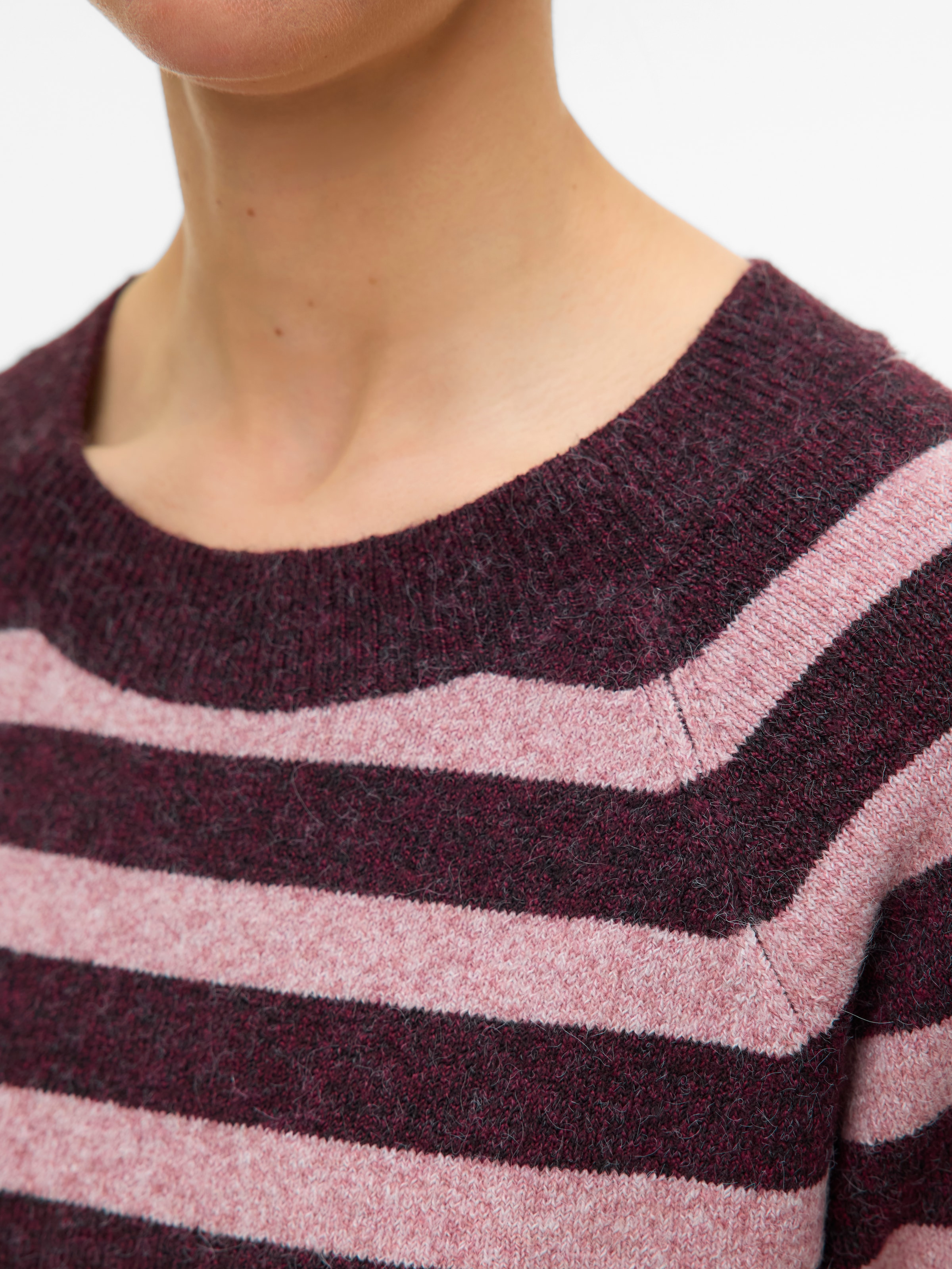 Vero Moda Rundhalspullover »VMDOFFY LS O-NECK BLOUSE GA NOOS« Materialmix, regular fit