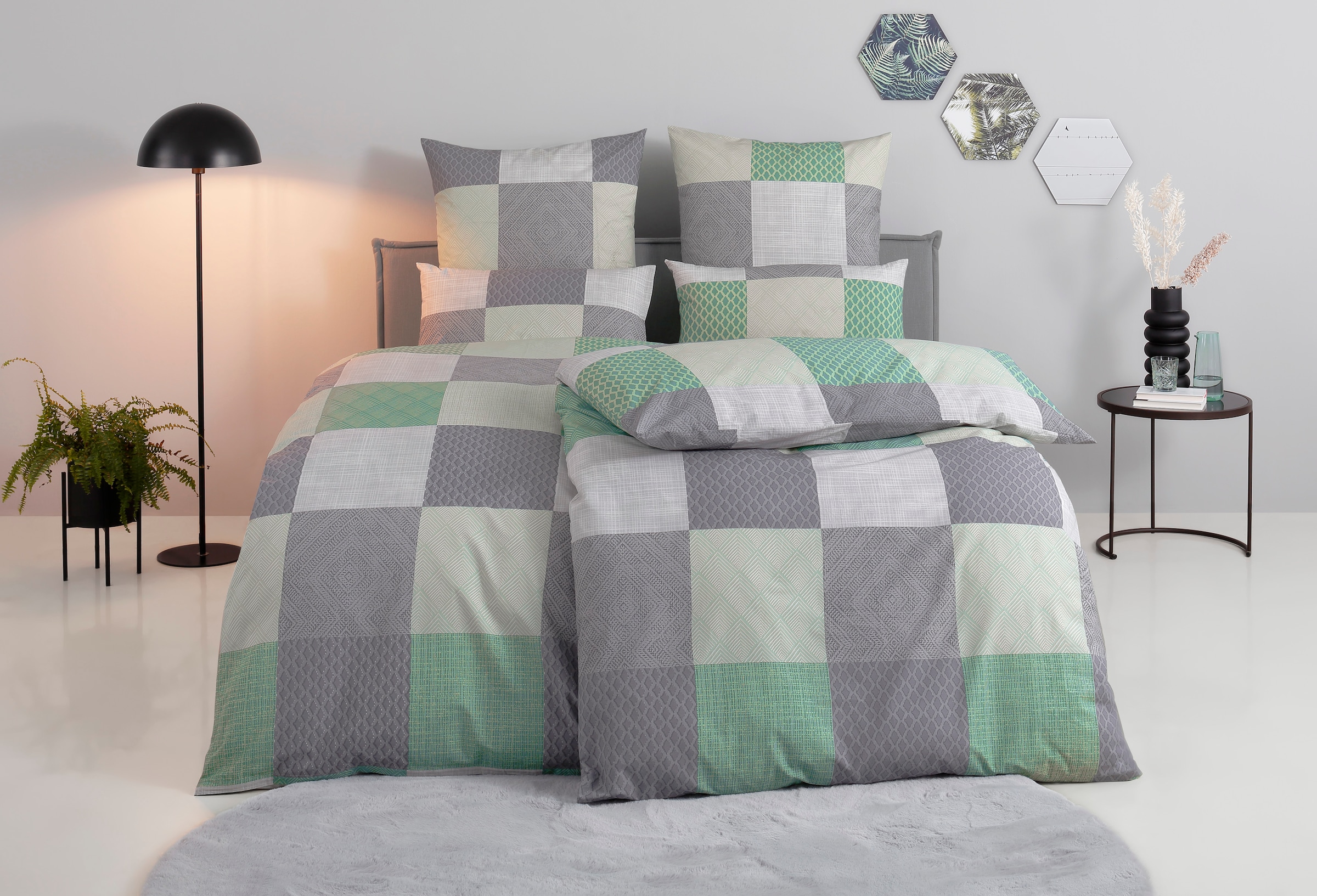 BIERBAUM Bettwäsche »Ella« 2 Stk. tlg. in hochwertigem Renforcé, Karo Desig günstig online kaufen