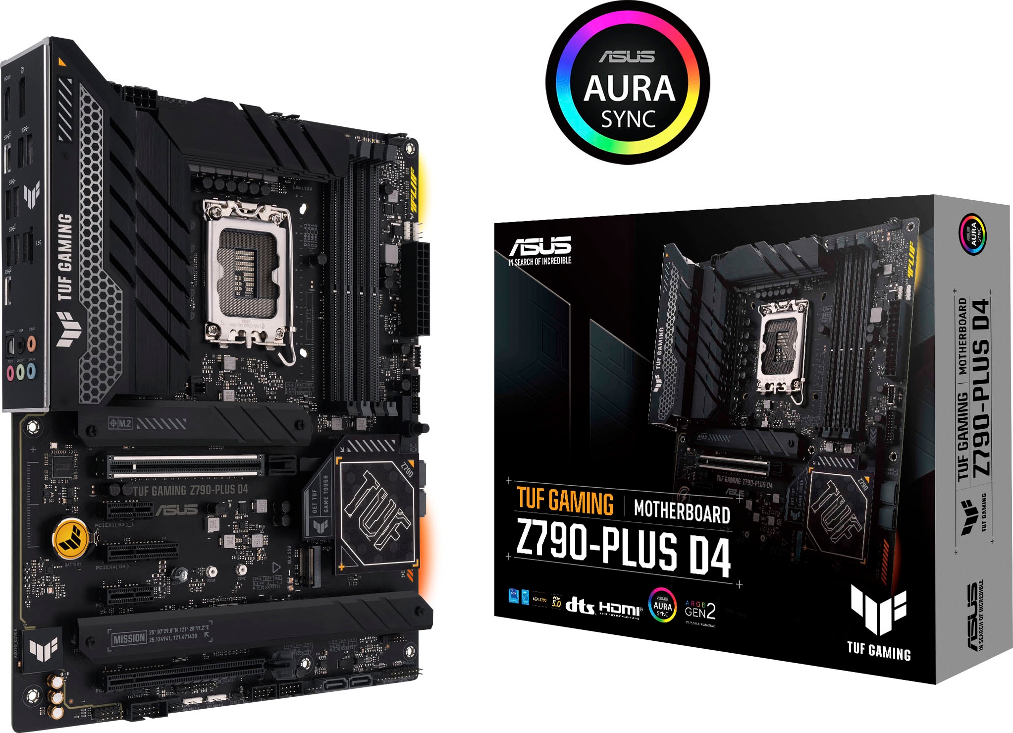 Asus Mainboard »TUF GAMING Z790-PLUS D4«, ATX, PCIe 5.0, DDR4 Speicher, 4x M.2, HDMI, DisplayPort
