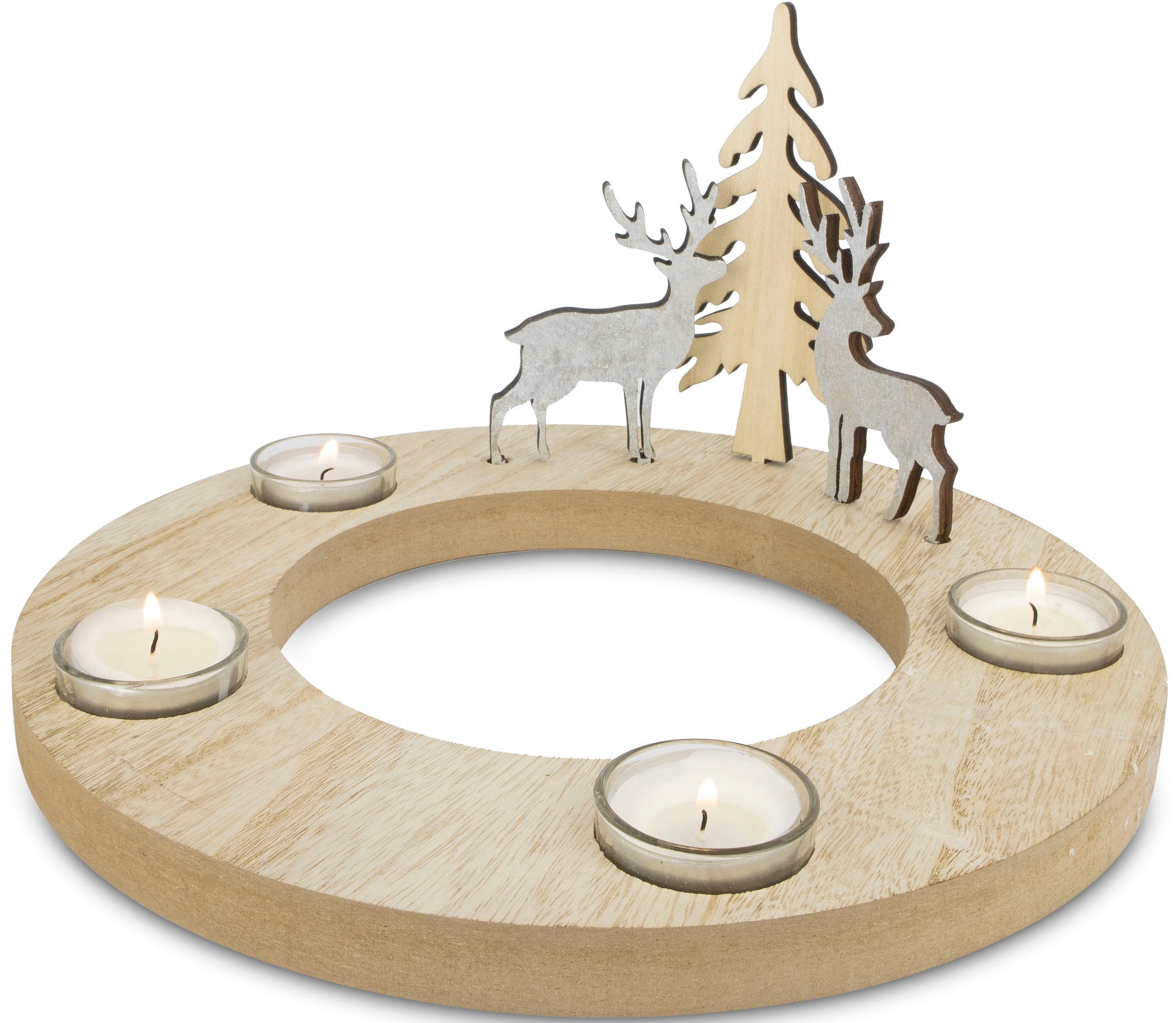 my home Adventsleuchter »Kerzenhalter Juna aus Holz«, (1 St.), Adventskranz günstig online kaufen