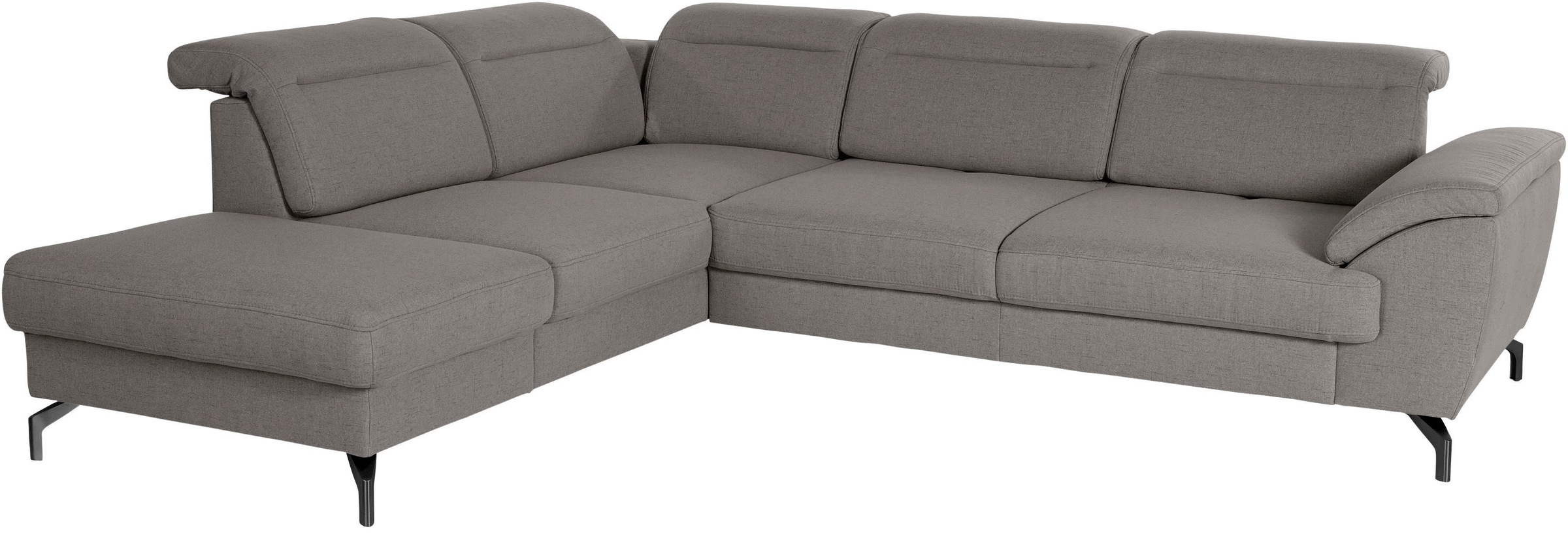 sit&more Ecksofa »Percy L-Form«, 12 cm Fußhöhe, Sitztiefenverstellung, wahlweise in 2 Fußfarben