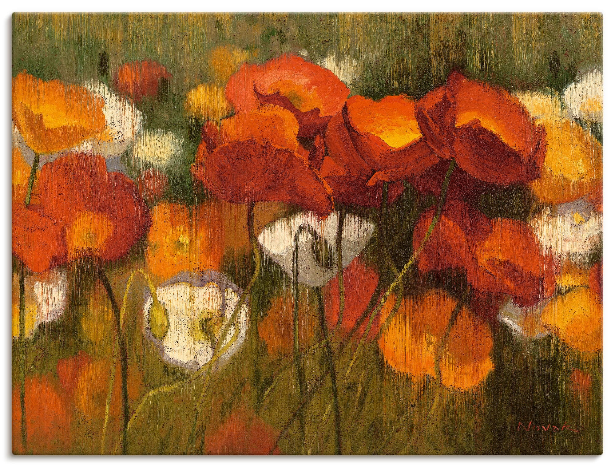 Artland Wandbild »Das starke Rot II« Blumenwiese 1 Stk. tlg. als Leinwandbi günstig online kaufen