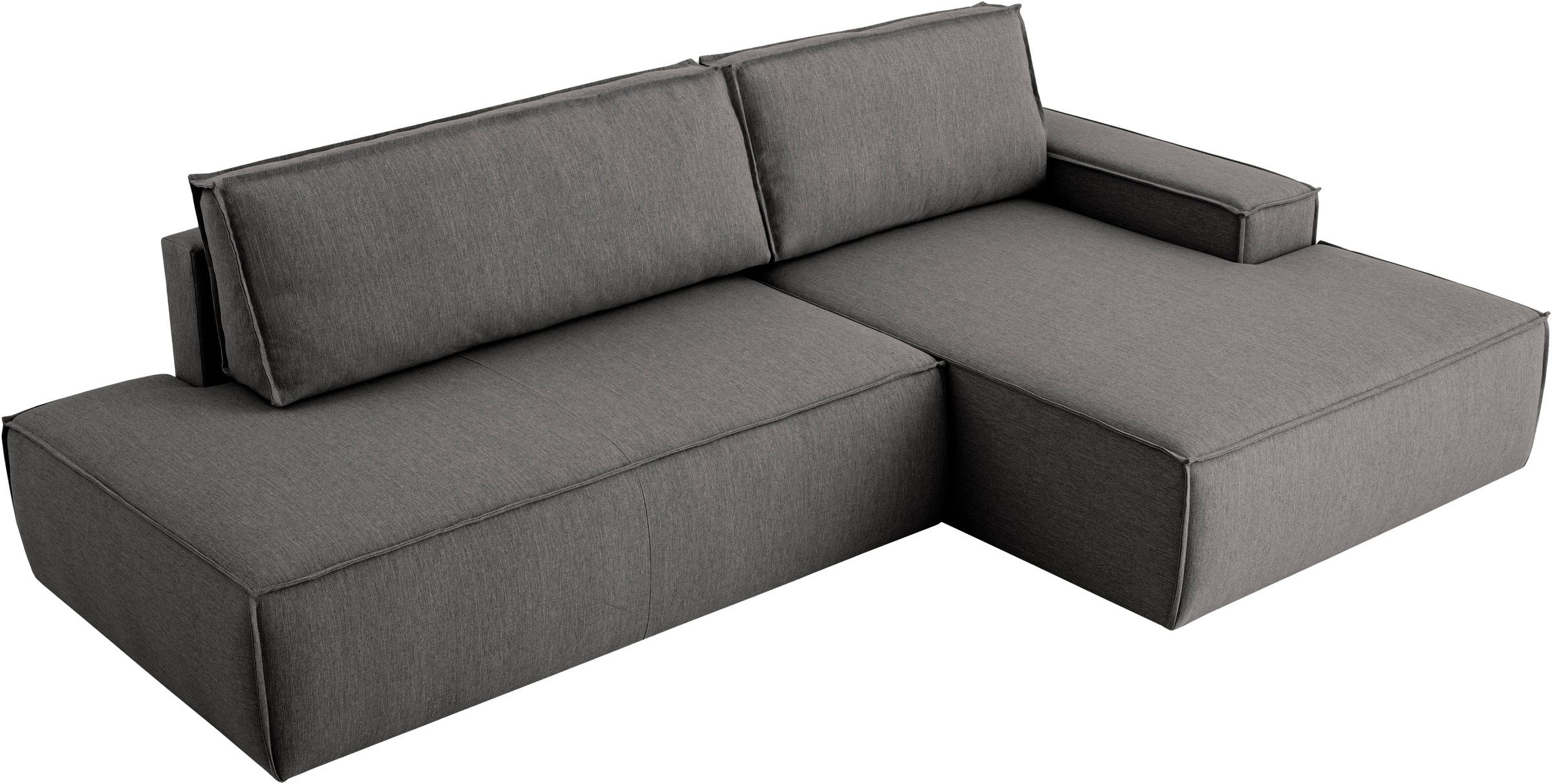 Home affaire Ecksofa »SHERWOOD, Schlafsofa in L-Form offen (275cm), Cord, Leinenoptik«, Schlaffunktion und Bettkasten, Kedernaht, hoher Sitz- & Liegekomfort