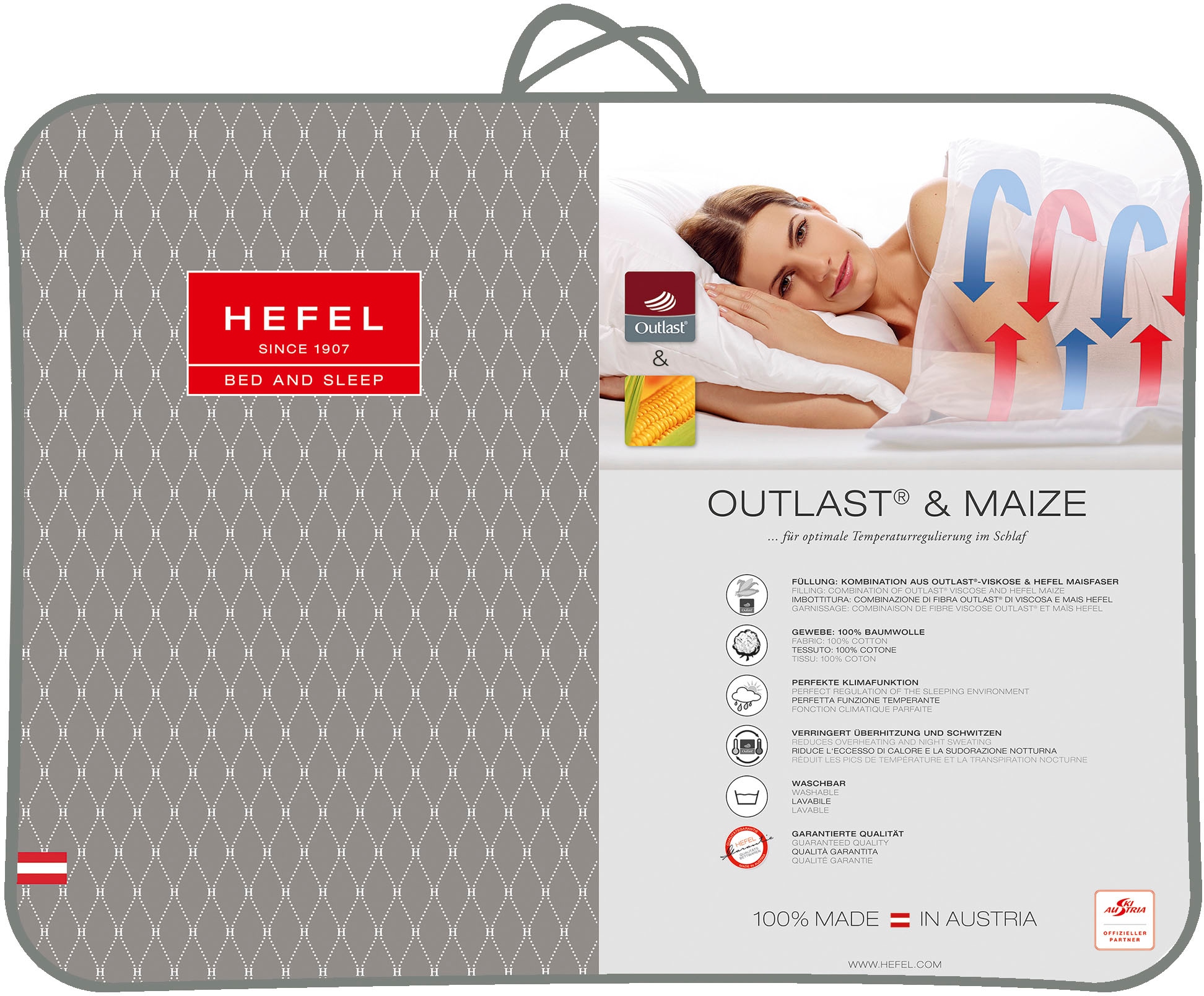Hefel Kunstfaserbettdecke »Outlast® & Maize« extraleicht 1 Stk. tlg. Optima günstig online kaufen
