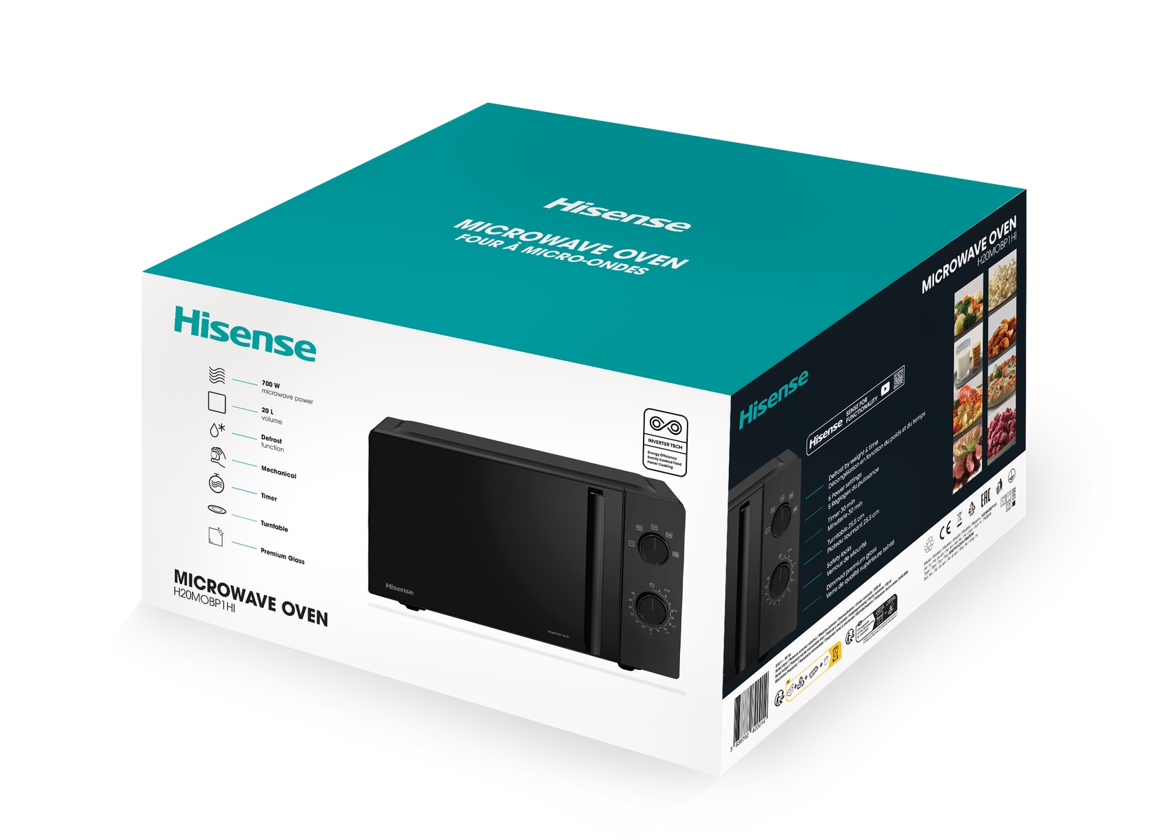 Hisense Mikrowelle »H20MOBP1HI«, Mikrowelle, 1020 W, Inverter Technologie
