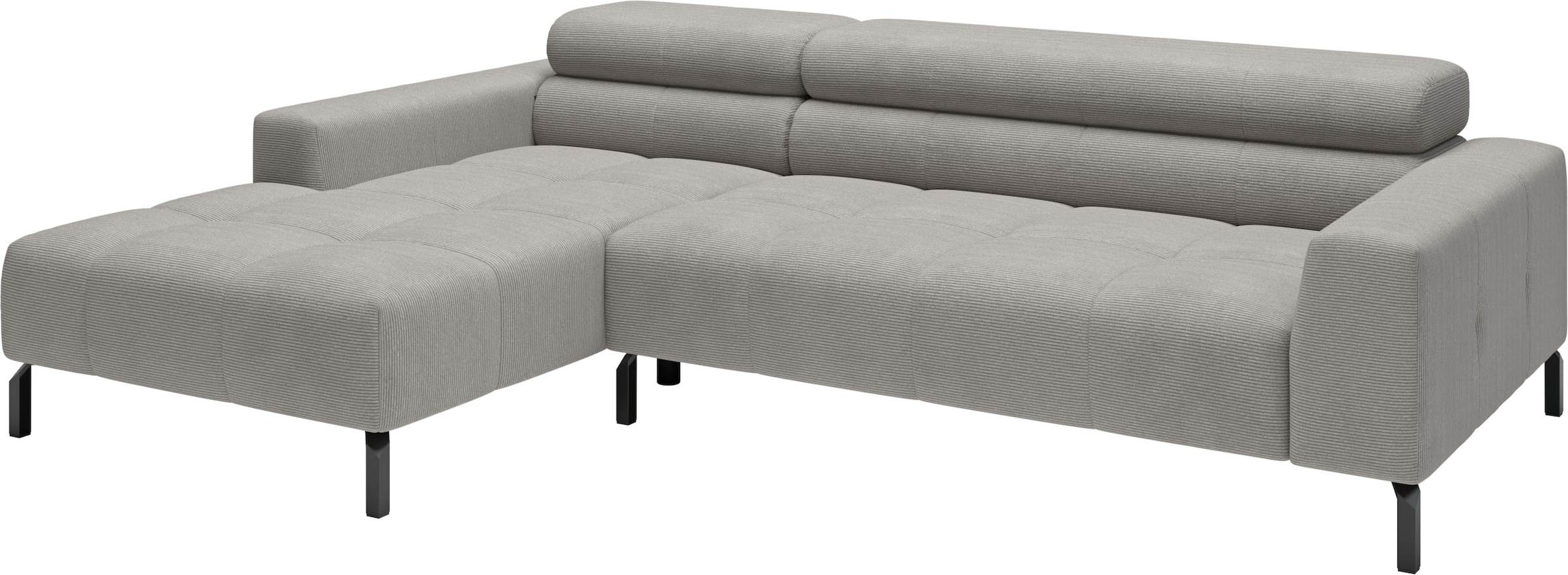 Home affaire Ecksofa »Claya, 258 cm breit, L-Form, Kopfteilverstellung« Moderne Steppung, weicher Polsteraufbau & saugroboterfreundliche Höhe