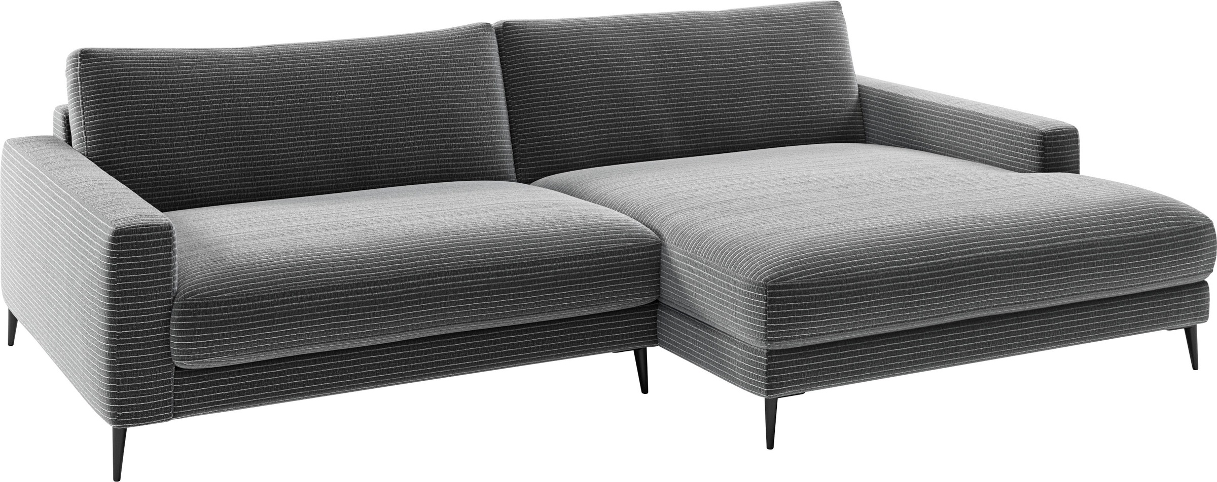 INOSIGN Ecksofa »Downtown, B/T/H: 272/190/84 cm L-Form«, weicher Sitzkomfort auch in Cord und Bouclé, incl. Zierkissen