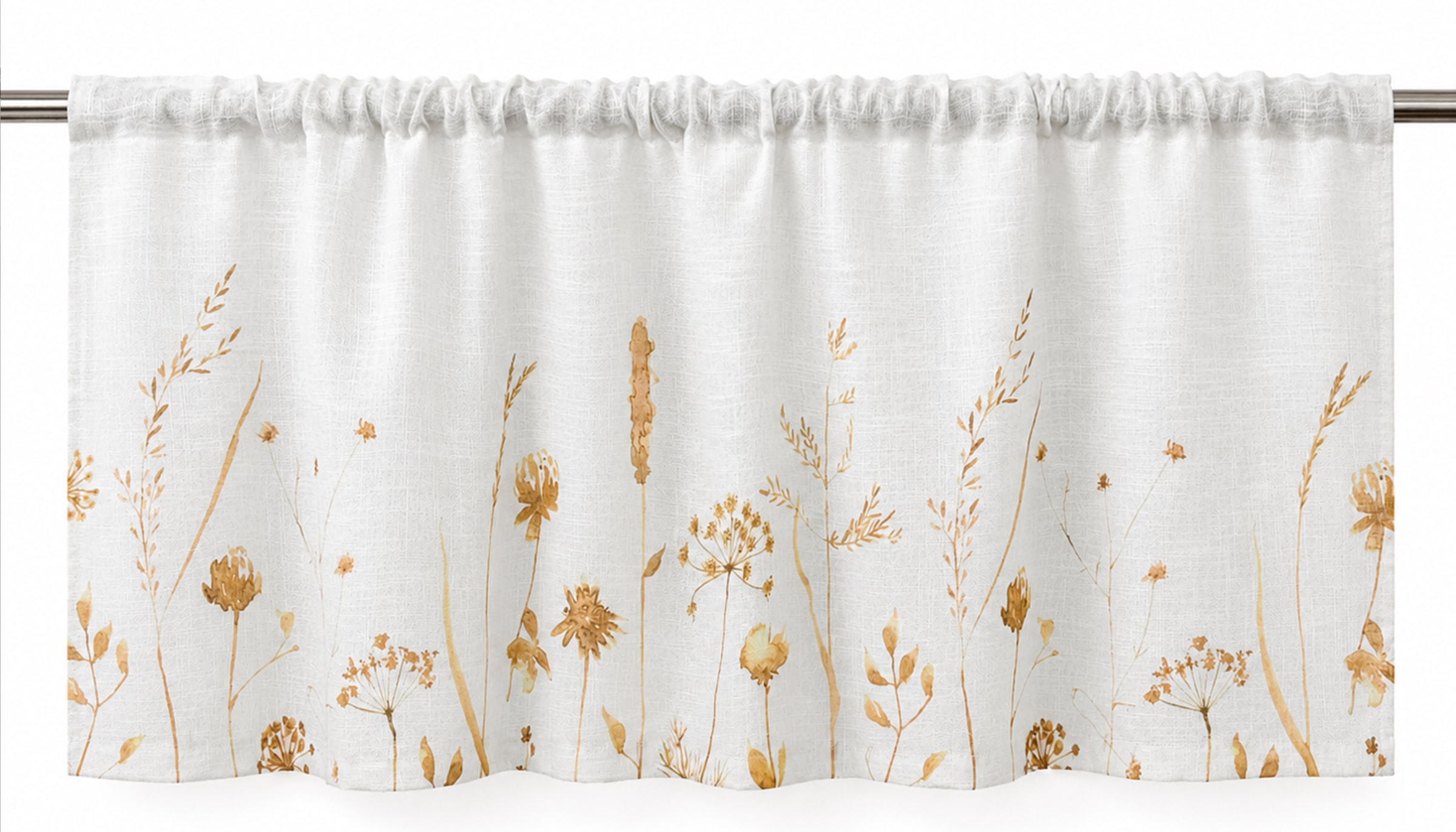 OTTO home Scheibengardine »Rikkert« Stangendurchzug 1 Stk. tlg. Lichtschutz, Leinen-Optik mit Naturmotiv, verschiedene Größen