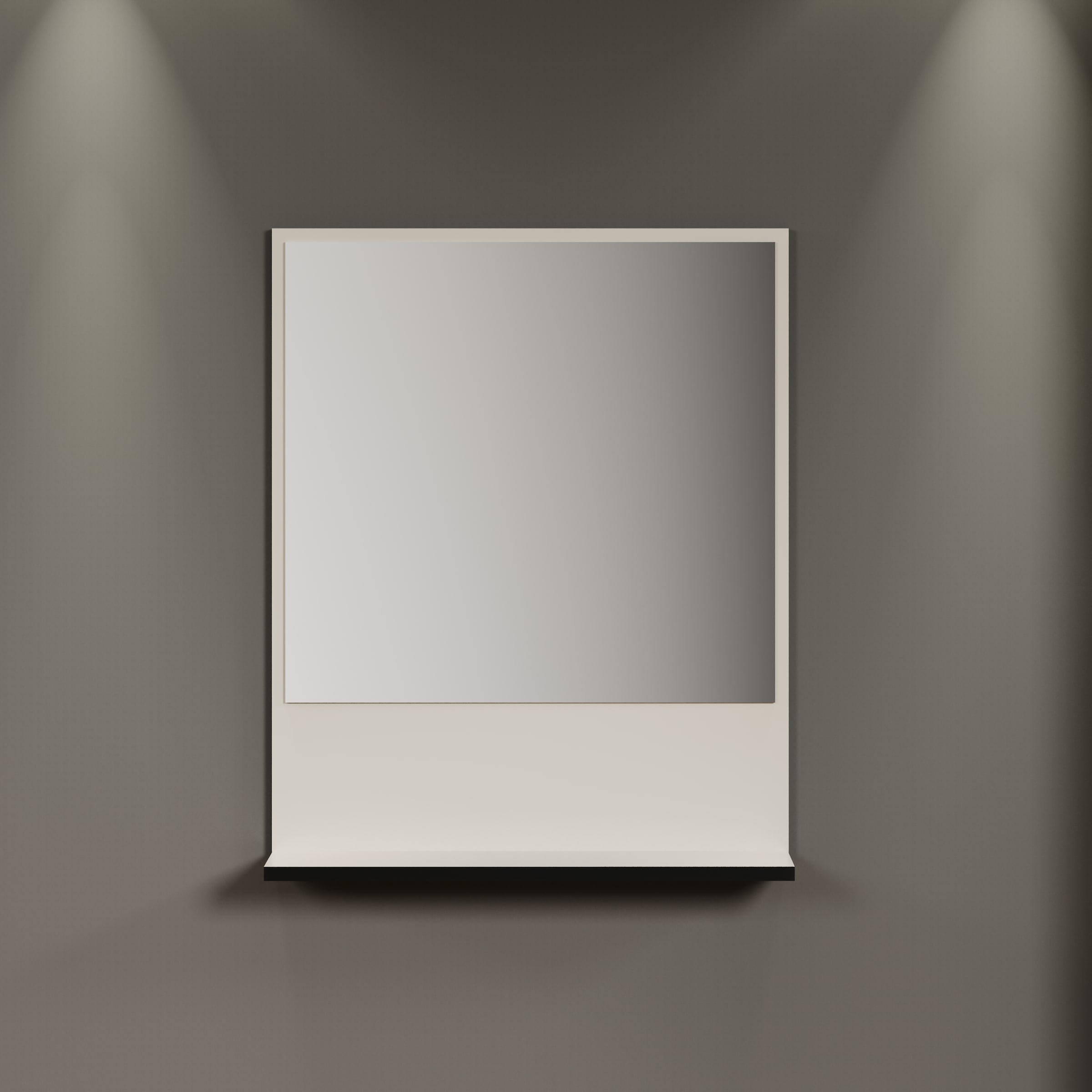 welltime Badspiegel »Amrum«, (1 St.), Eleganter Badezimmerspiegel mit Ablage - Maße (B/T/H) 60-80/14/74 cm
