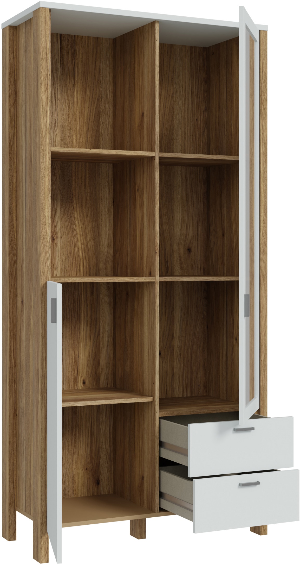 FORTE Vitrine »Saitama«, Stauraumvitrine, Standvitrine, Stauraumschrank, Höhe 200,3cm