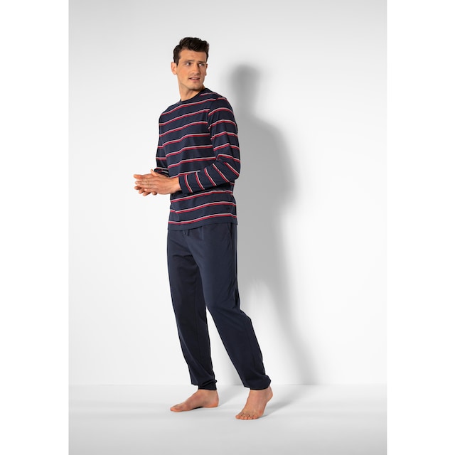 H.I.S Pyjama, (2 tlg., 1 Stück), mit garngefärbten Streifen online  bestellen