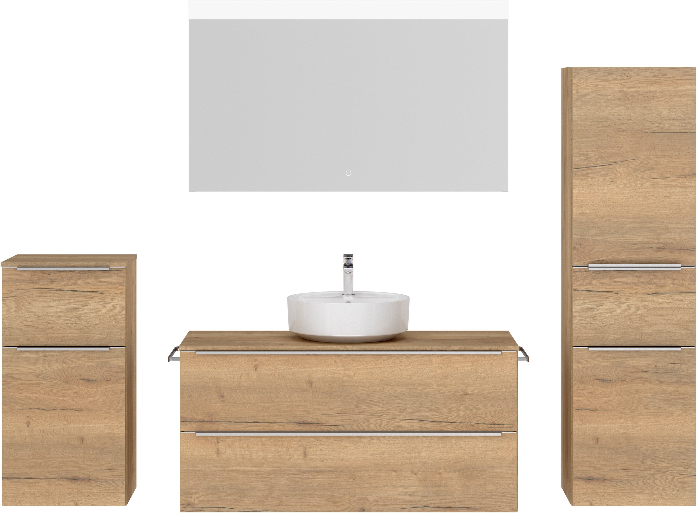 nobilia® Badmöbel-Set »Alvene« vormontiert, mit Soft-Close, 4 Stk. tlg. günstig online kaufen