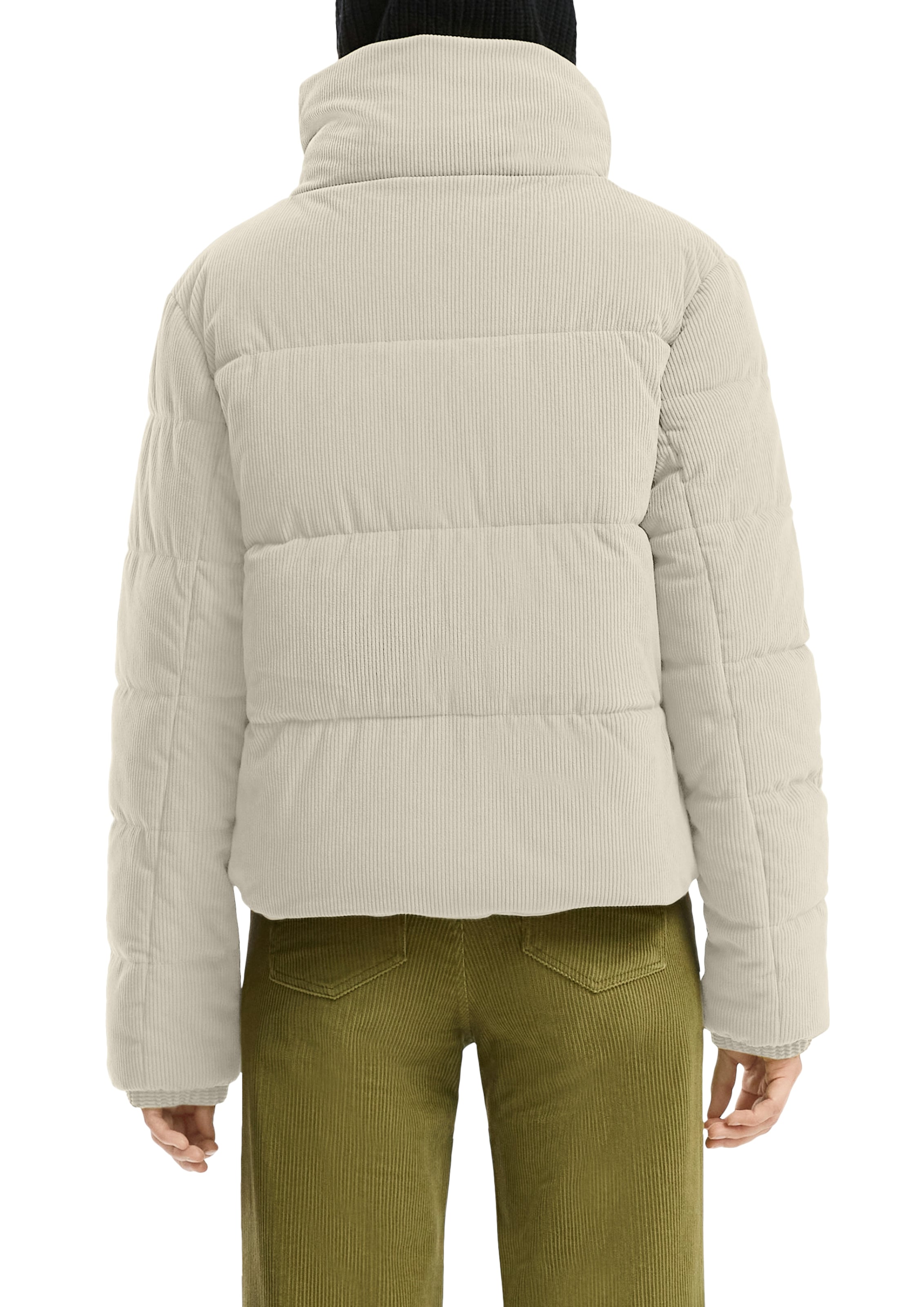QS Steppjacke ohne Kapuze kurz, aus Cord und mit Stehkragen