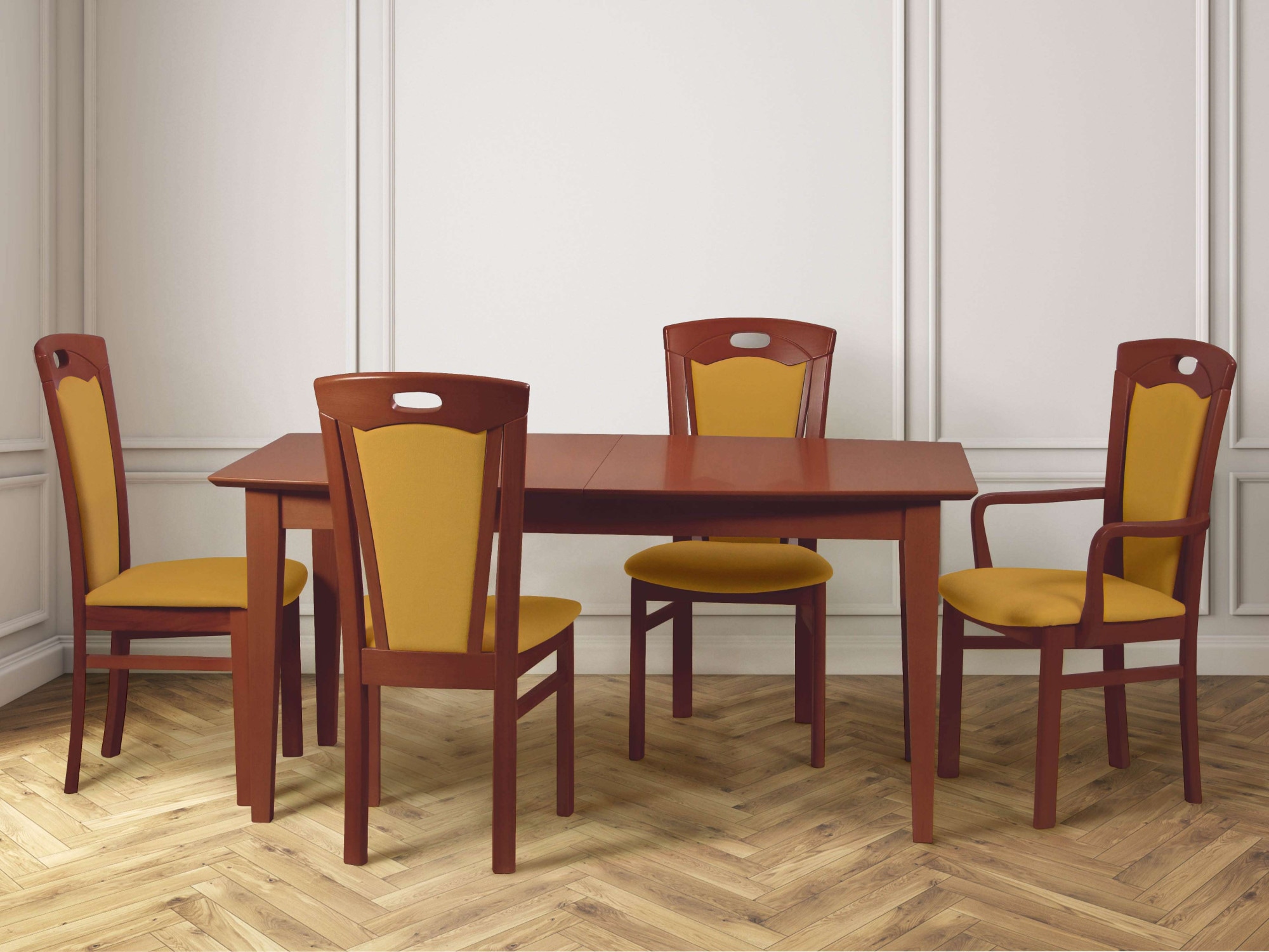 Home affaire Esszimmerstuhl »FERDI, Armlehnstuhl, Made in Italy, Massivholz«, 1 St., Feinstruktur, Bezug Feinstruktur (wasser-und fleckabweisend) oder Struktur