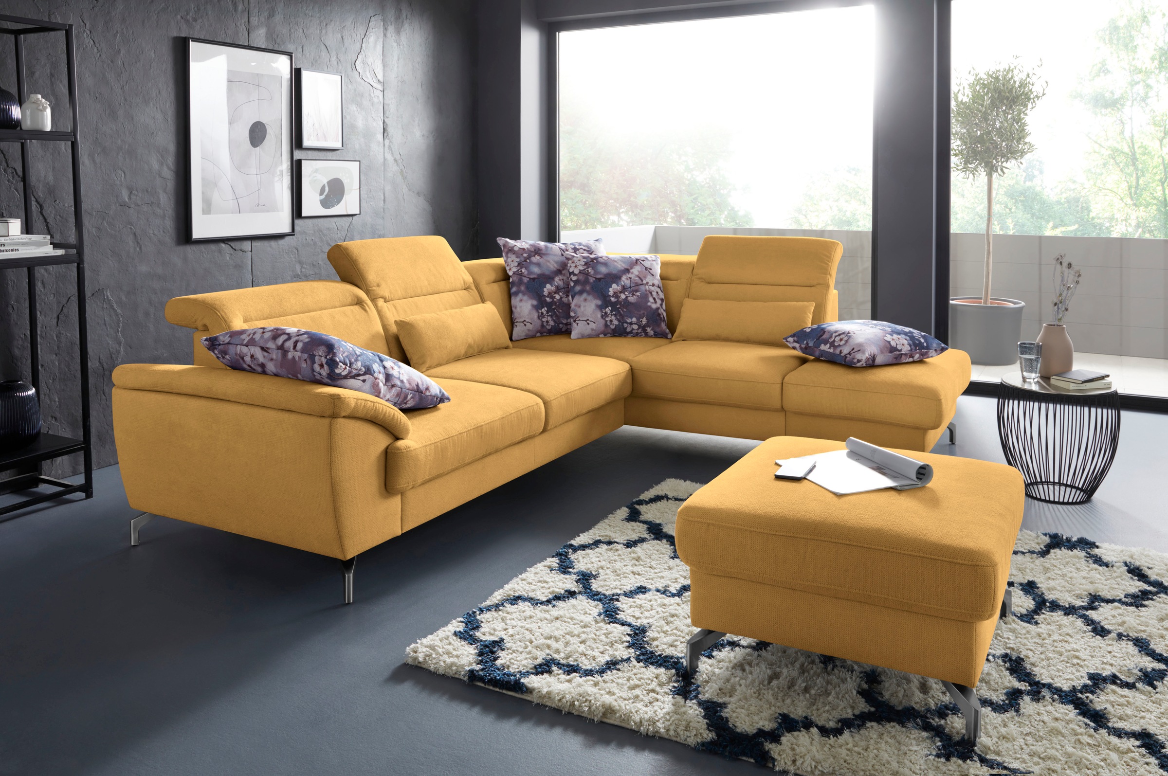 sit&more Hocker »Percy«, Fußhöhe 12 cm, wahlweise mit unterschiedlichen Fußfarben