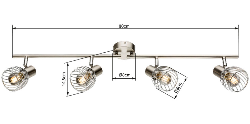 GLOBO LIGHTING Deckenstrahler »TEXAS« E14 1 Stk. Spot Deckenspot Flur Schlafzimmer Wohnzimmer