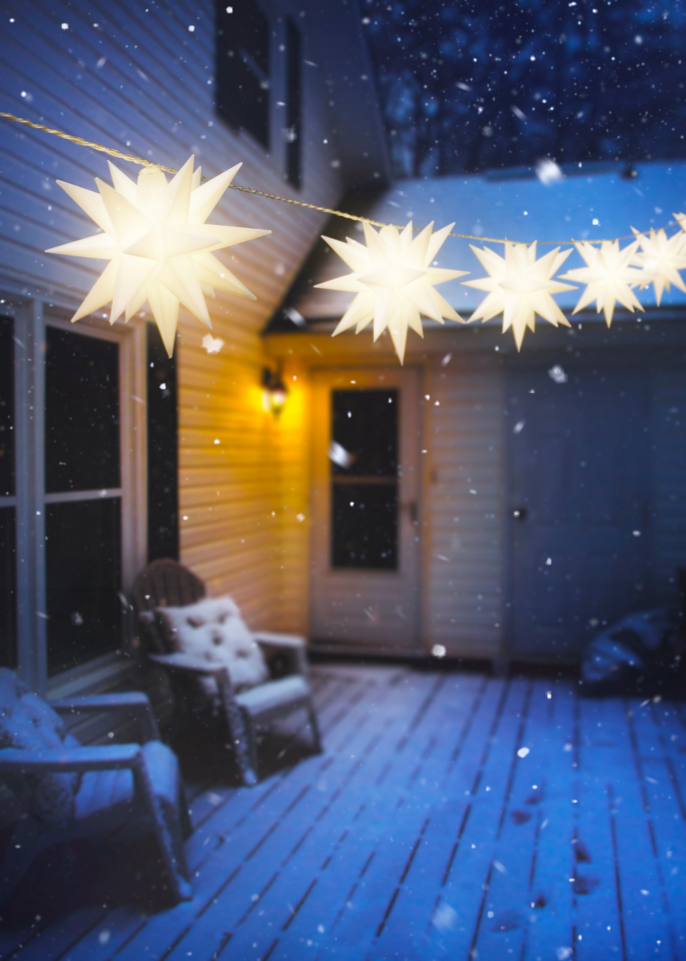 IC Winterworld LED-Lichterkette »Weihnachtsdeko aussen«, 10 St.-flammig, Sterne mit 19 Spitzen, ca. 12 cm groß