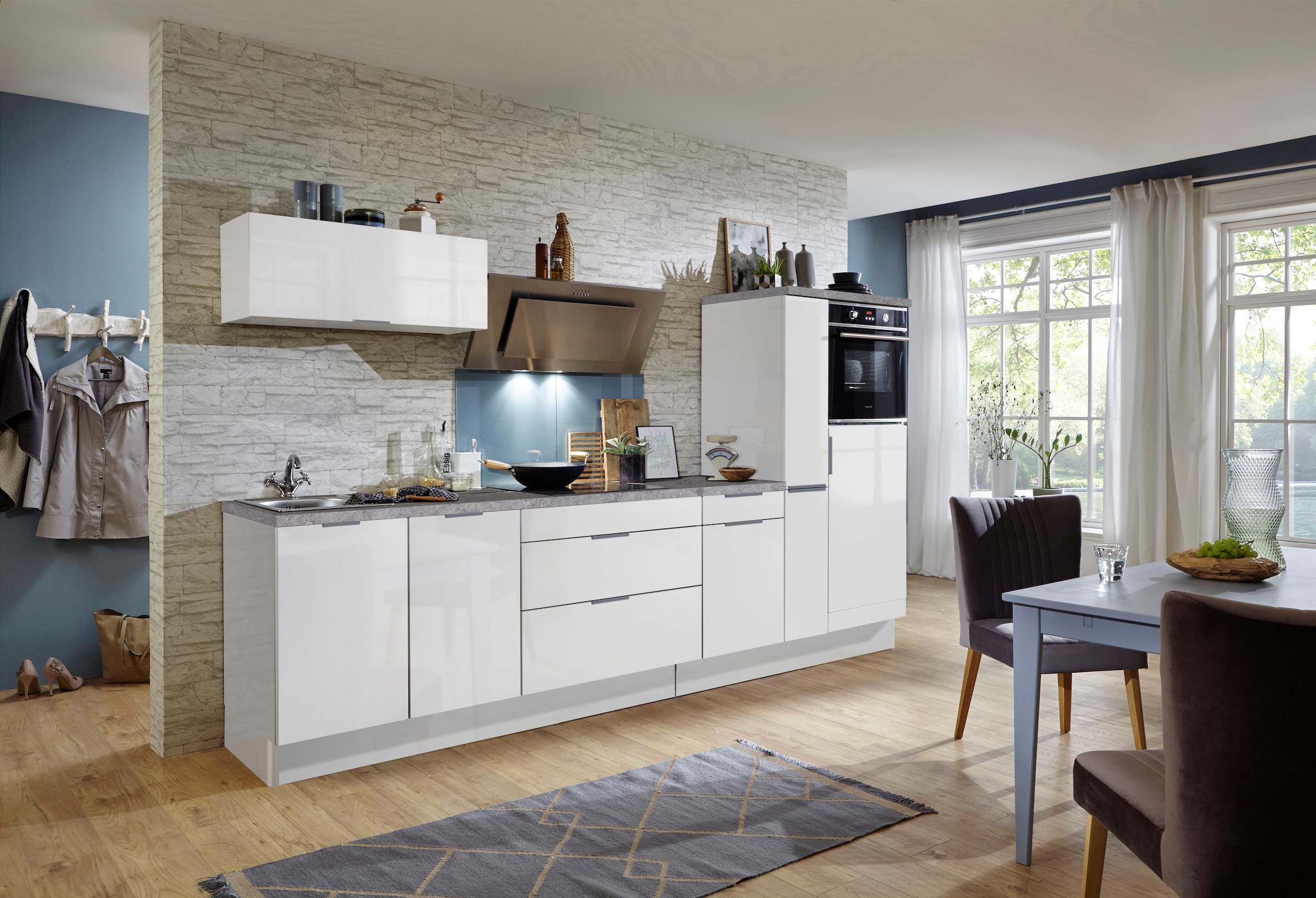 OPTIFIT Küchenzeile »Tara«, ohne E-Geräte, mit Vollauszug und Soft-Close-Funktion, Breite 320 cm