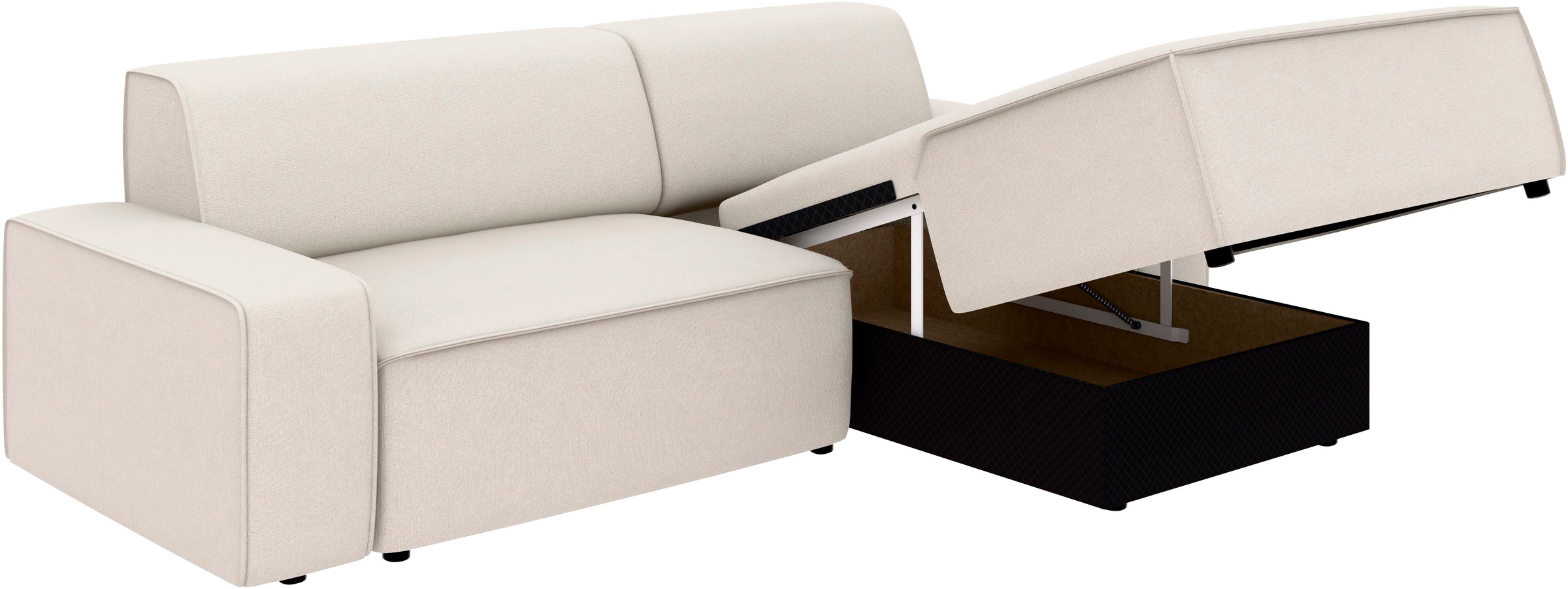 TRENDMANUFAKTUR Ecksofa »Graz, wahlweise mit Sitzvorschub und Bettkasten, L-Form, Breite 246 cm«, in Cord-, haustierfreundlichem LEO Struktur- oder LUMOS-3D-Bezug