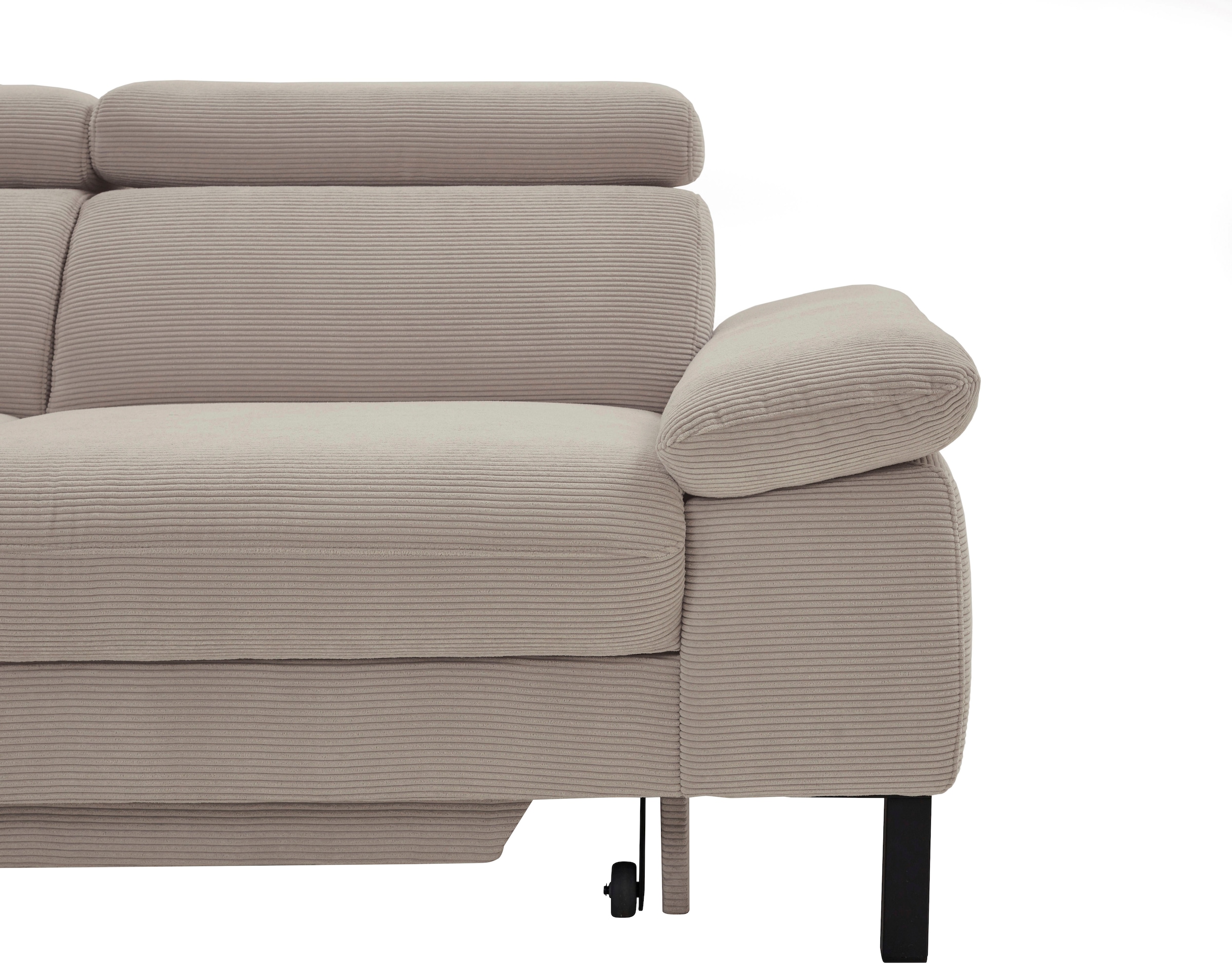 Home affaire Ecksofa »Arnayon mit Querschläfer-Bettfunktion, Schlafsofa, großer Bettkasten«, manuelle Kopfteilverstellung, Tonnentaschen-Federkern, Feincord L-Form