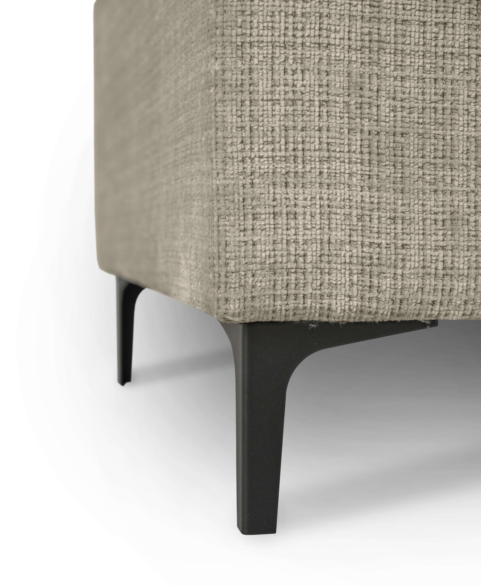 Places of Style Ecksofa »Polsterecke Oland, Struktur, Flachgewebe, Luxus-Microfaser, Boucle«, L-Form, 289 cm, Wellenunterfederung, Skandi-Design, Metallfüße